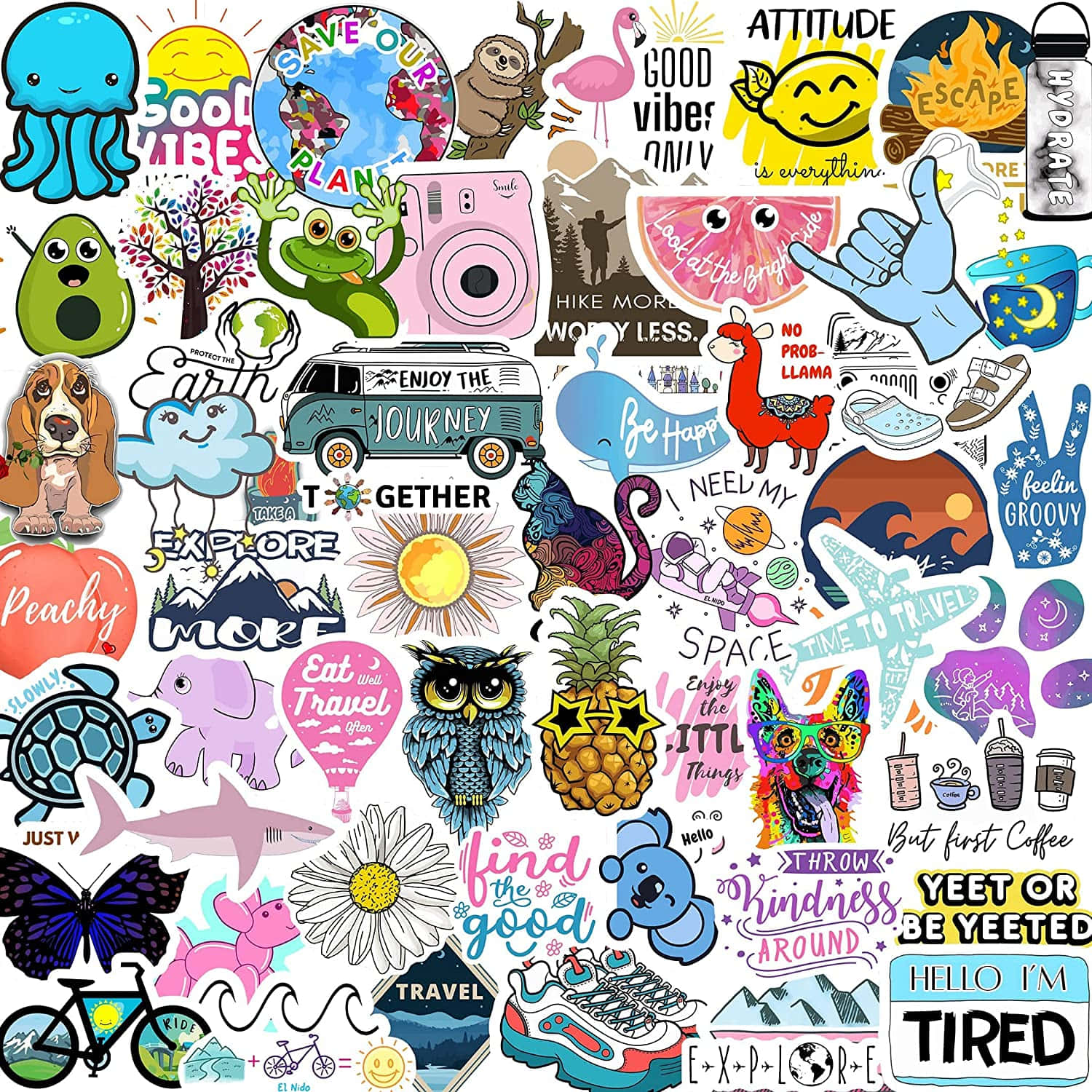 cute stickers, adorable animal stickers collection, cartoon stickers, HD Desktop Wallpaper