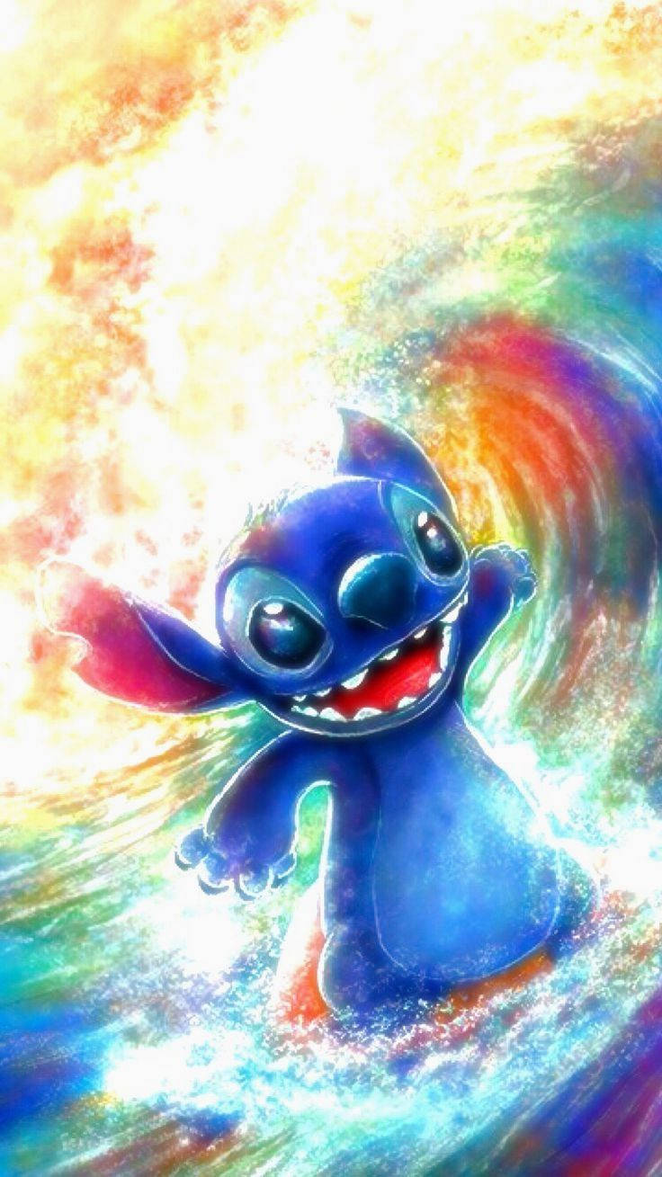 Cute Stitch, surfing, ocean, HD Phone Wallpaper