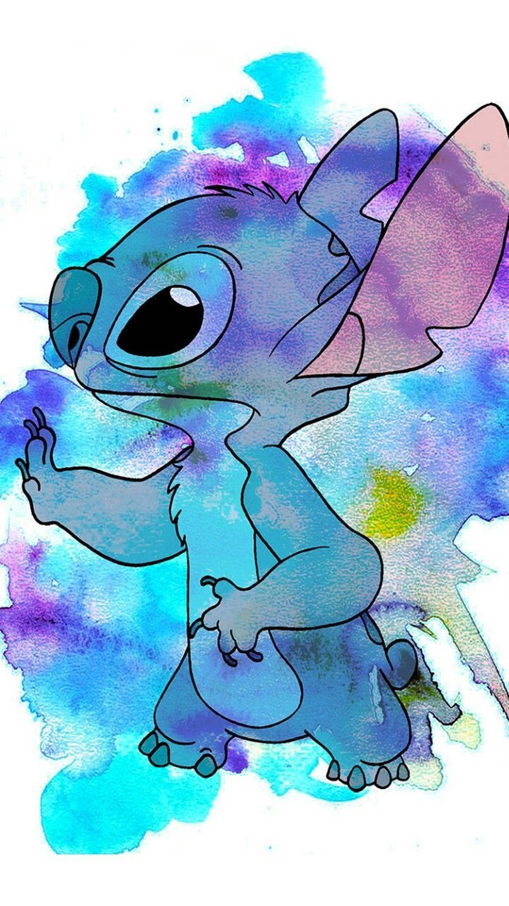 Stitch, blue alien character, big eyes, HD Phone Wallpaper