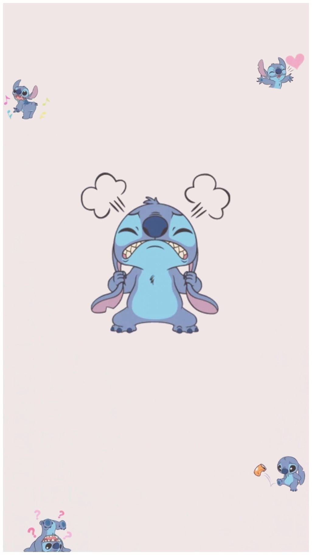 Stitch, blue cartoon alien character, steam clouds, HD Phone Wallpaper