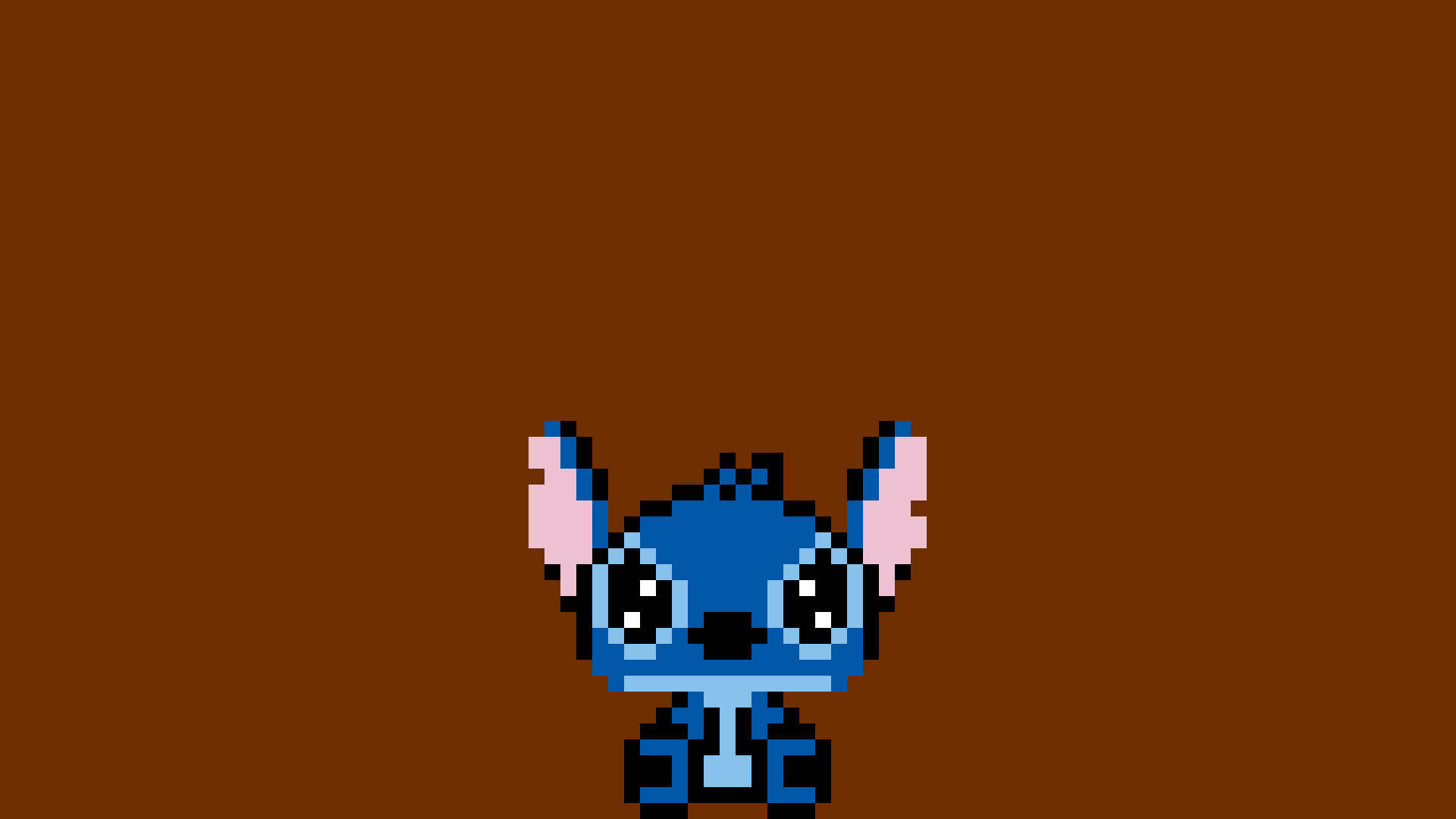 Cute Stitch, pixelated, blue alien, Full HD Desktop Wallpaper