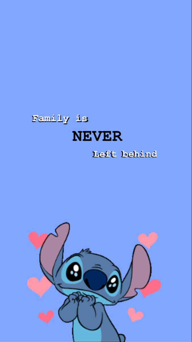Cute Stitch, Six Pink Hearts, blue cartoon character Stitch, SD Phone Wallpaper
