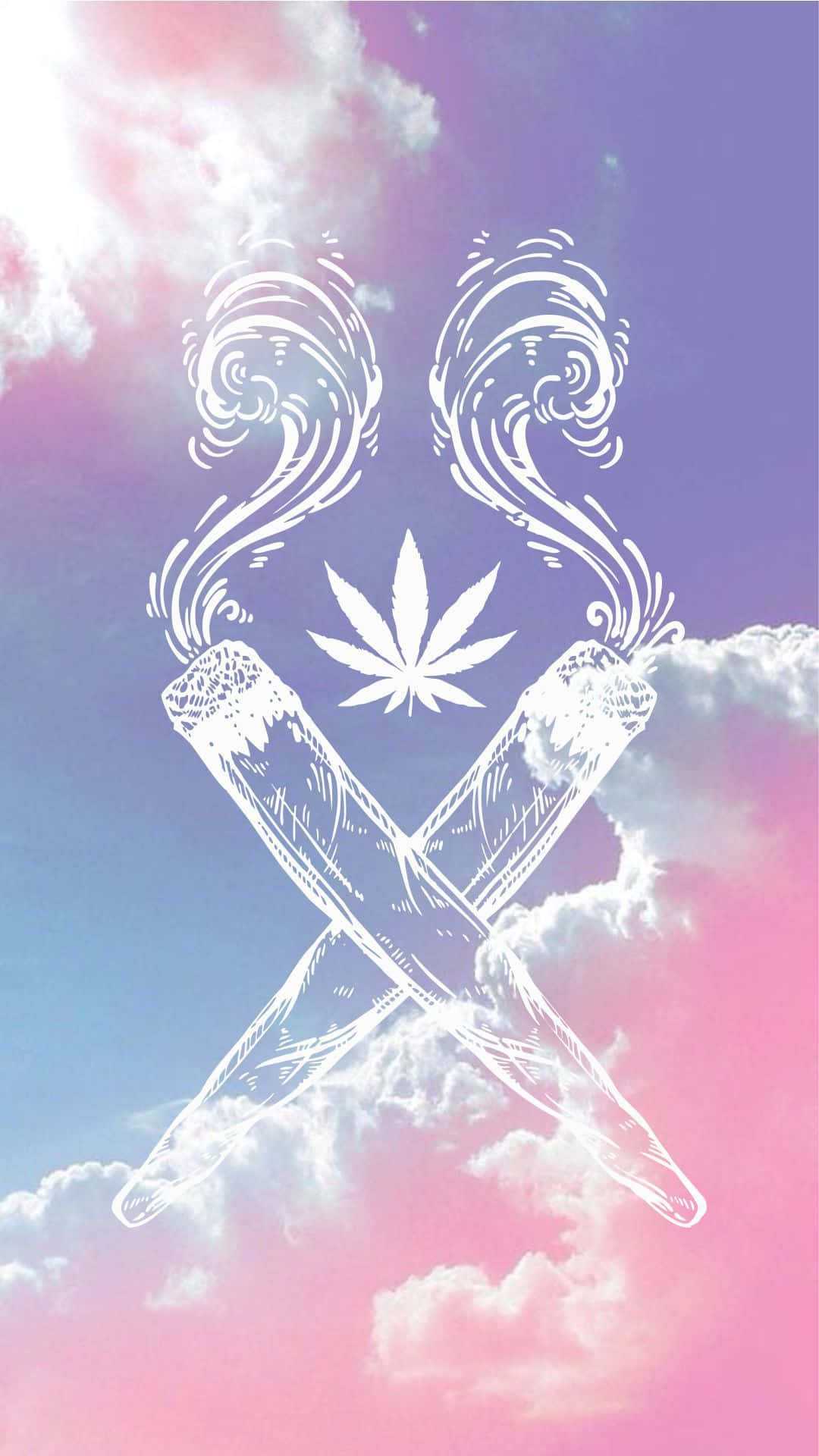cute stoner, cannabis joints, swirling smoke, Full HD Phone Wallpaper
