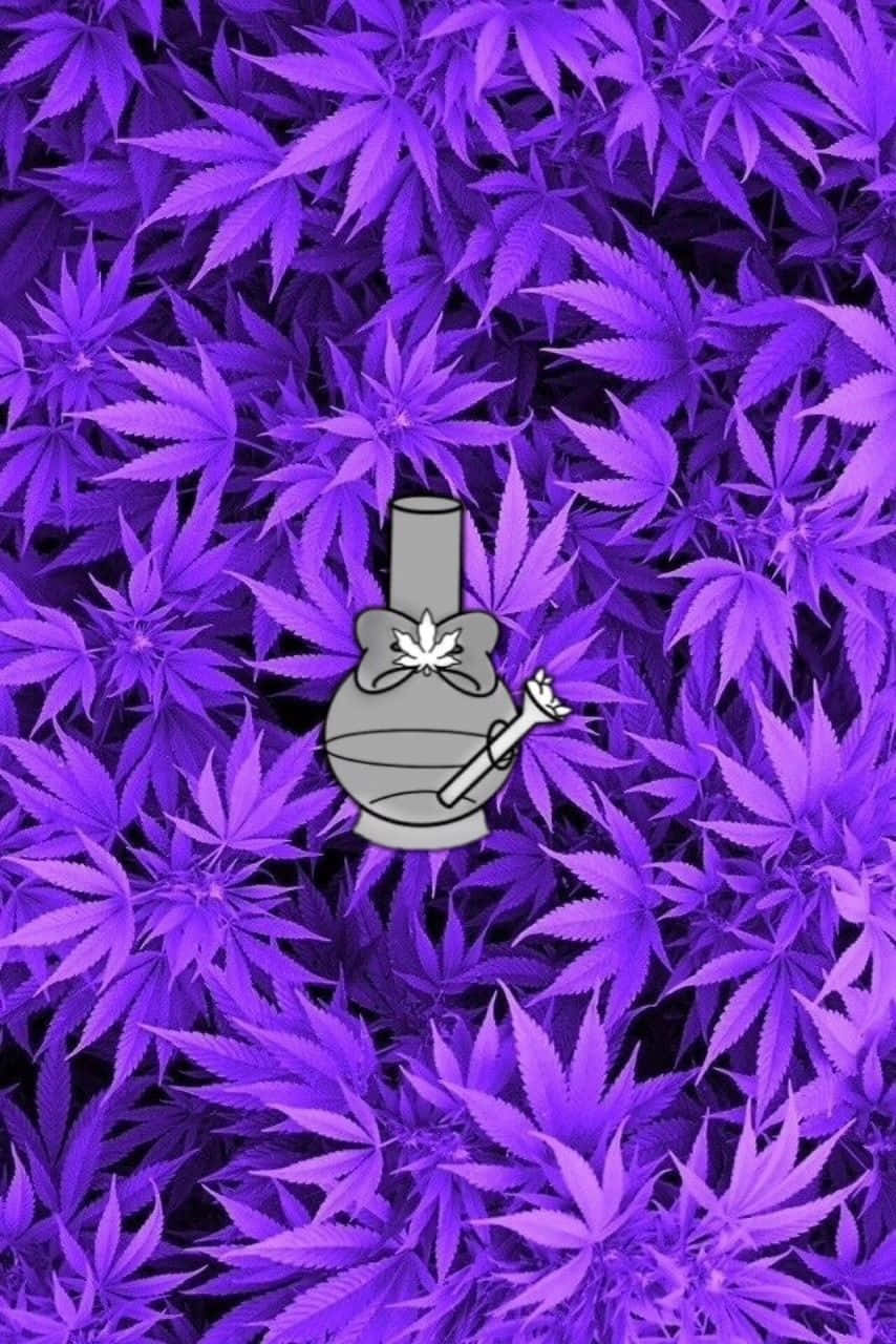 cute stoner, gray bong, cannabis leaf emblem, HD Phone Wallpaper