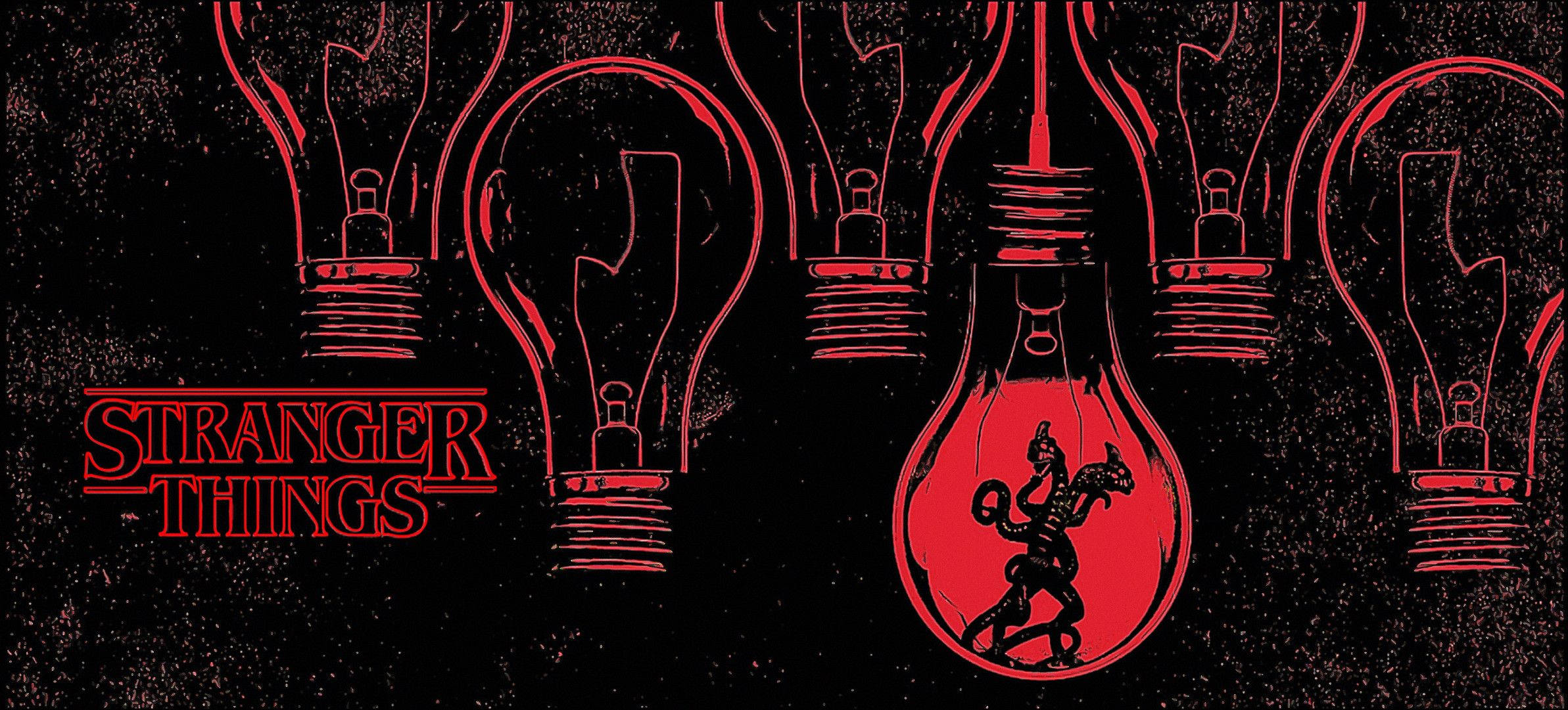 Cute Stranger Things, Stranger Things, red outlined light bulbs, Full HD Desktop Wallpaper