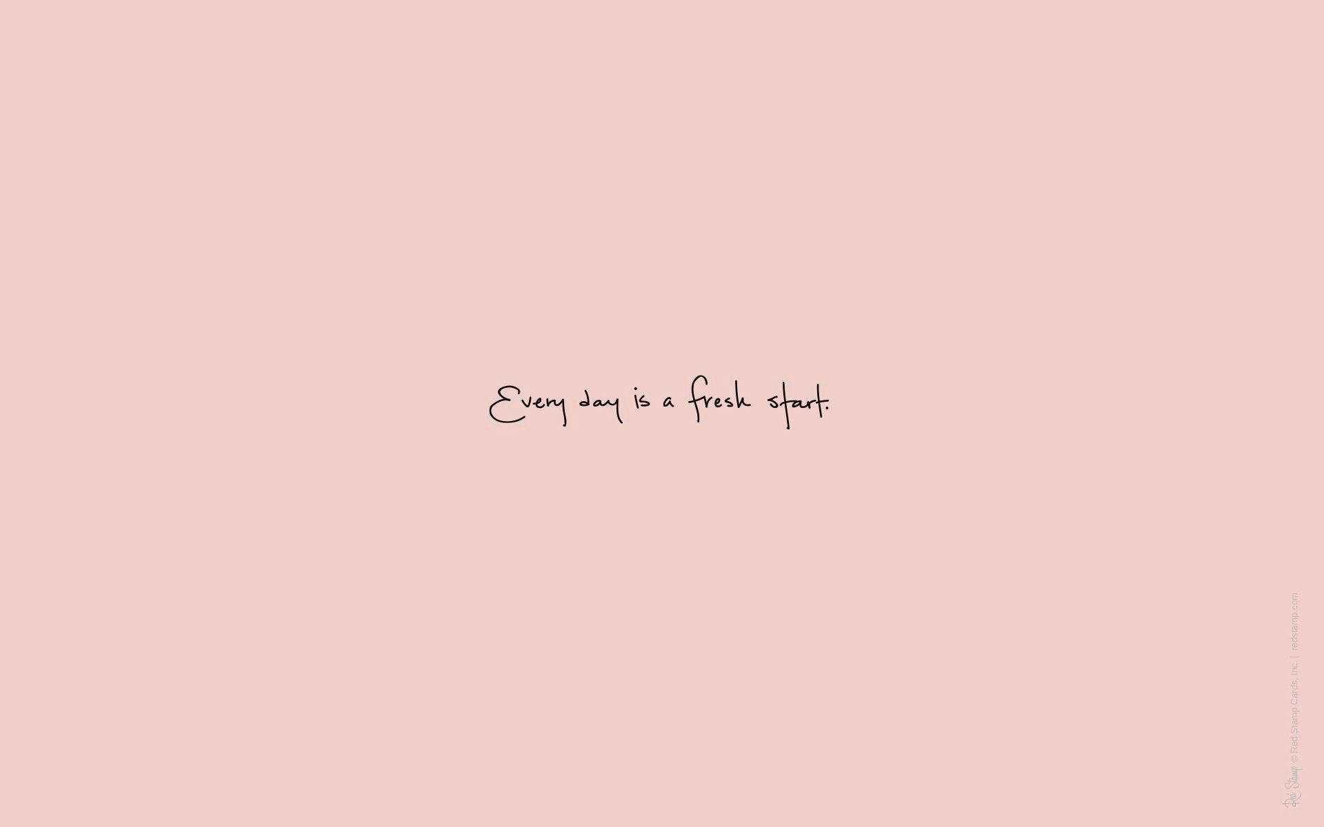 Cute Stranger Things, peach background, Every day is a fresh start, Full HD Desktop Wallpaper