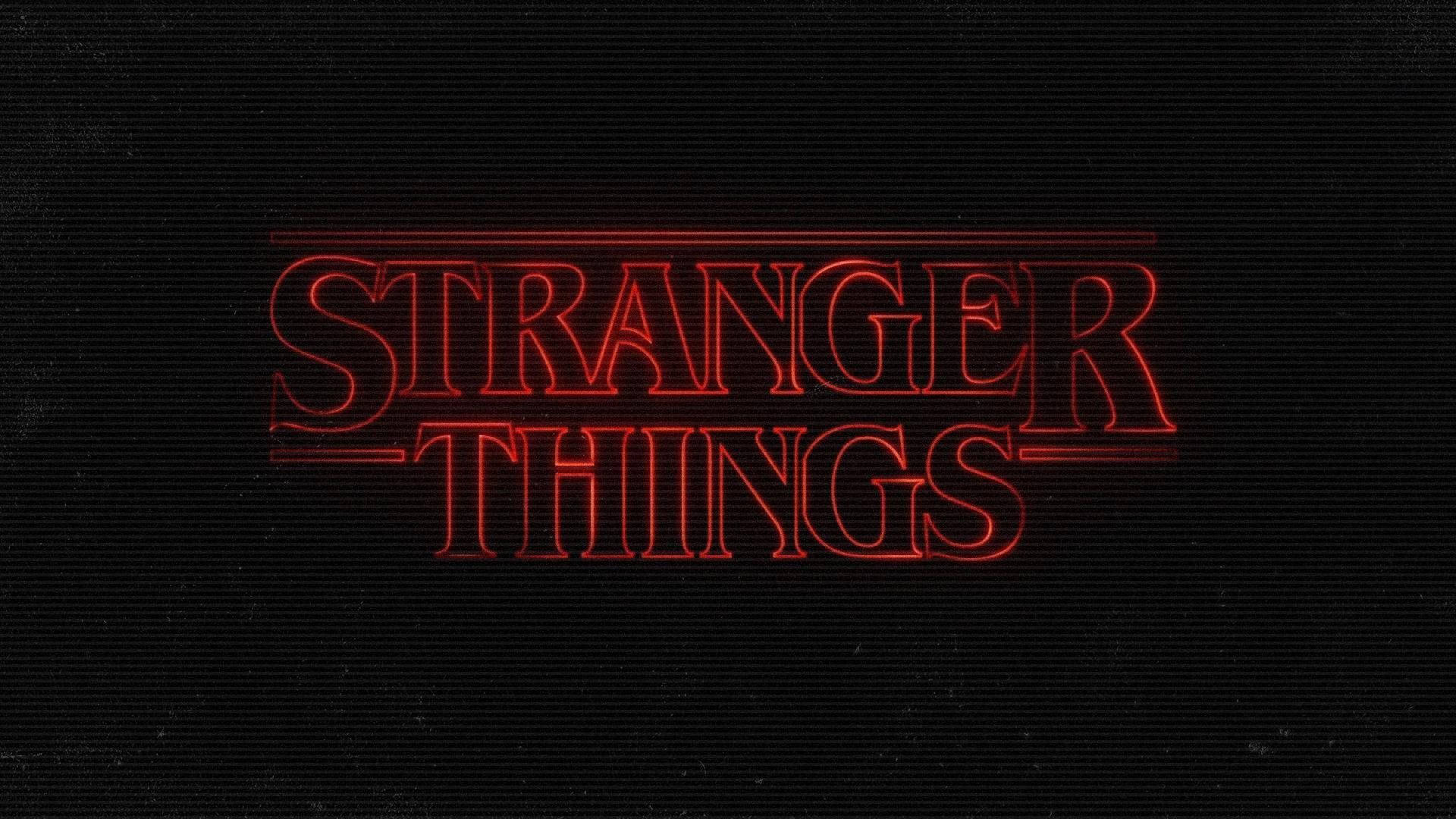 Stranger Things, retro 80s font, red glowing, Full HD Desktop Wallpaper