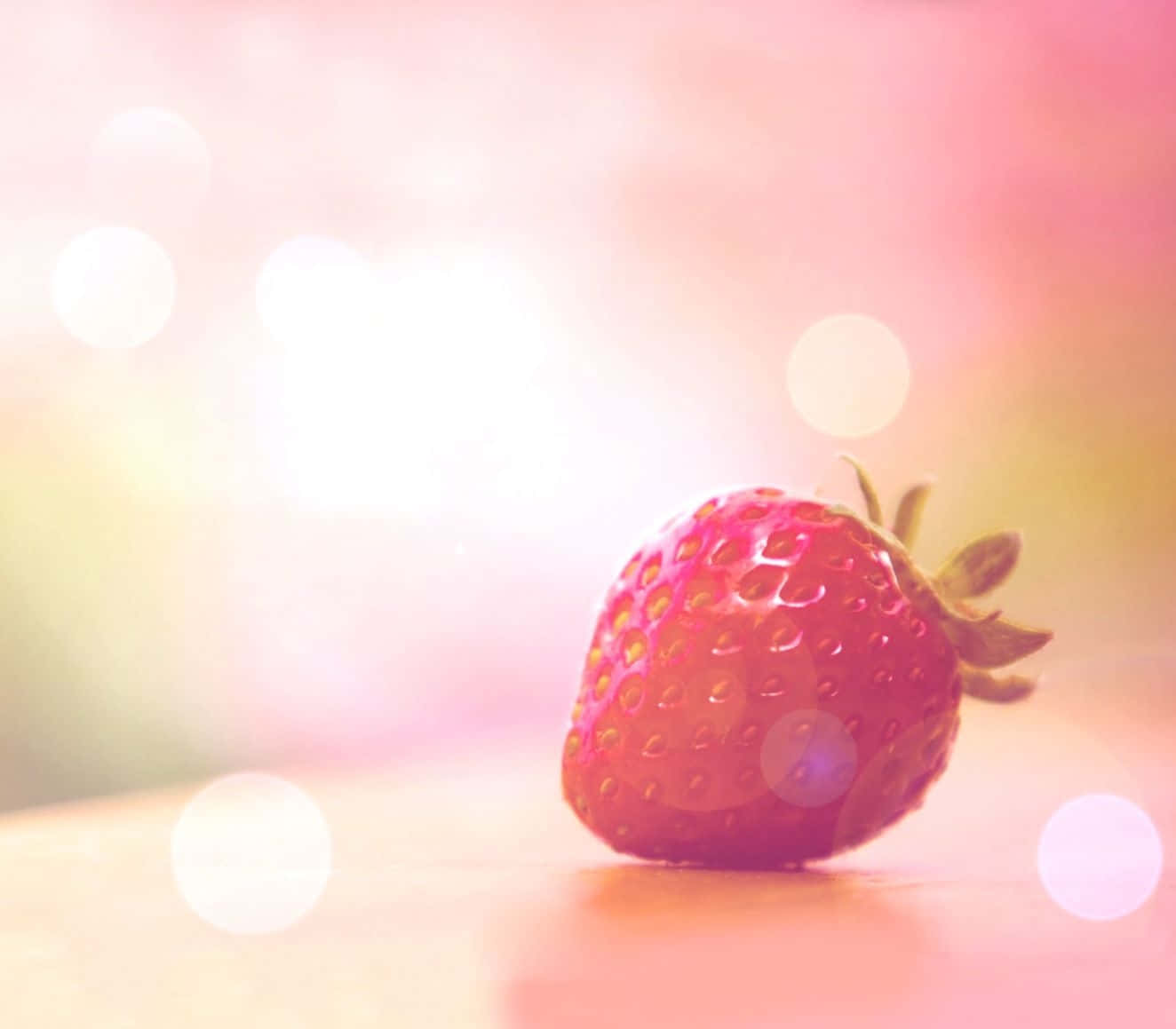 Cute Strawberry, pink aesthetic, ripe strawberry, HD Desktop Wallpaper