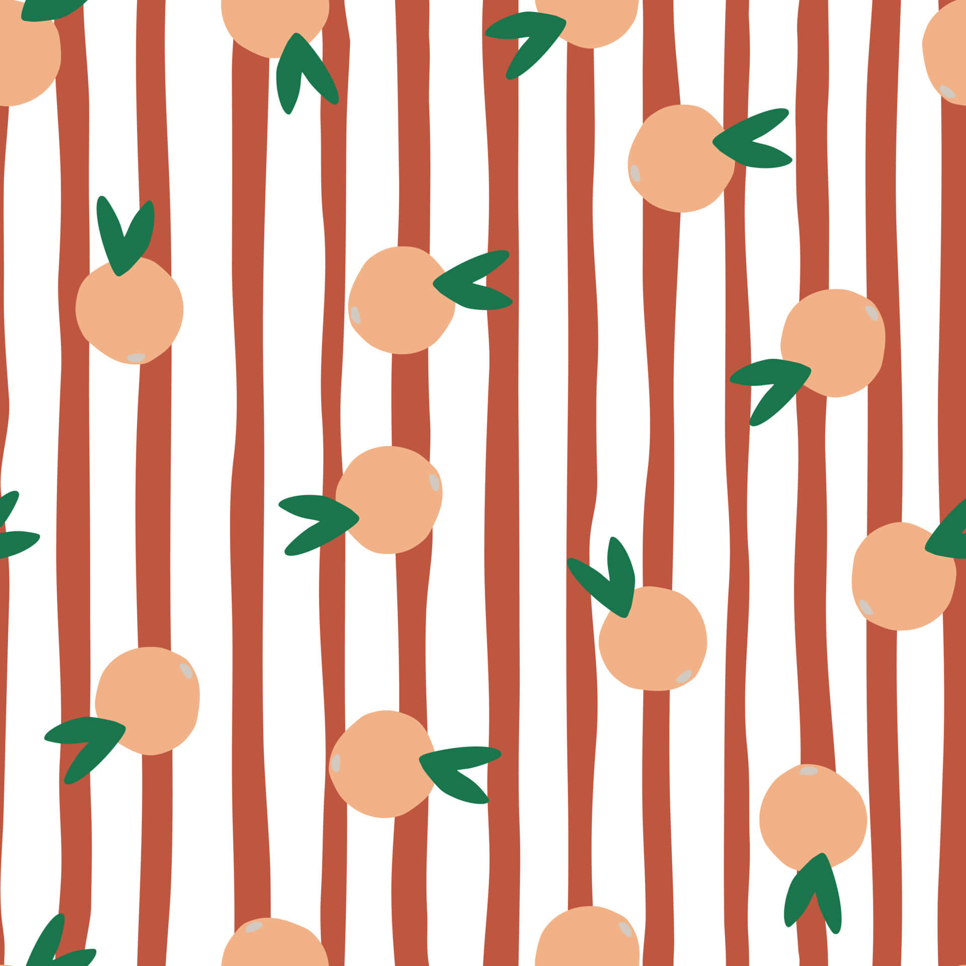 cute stripes, orange fruits, green leaves, Full HD Desktop Wallpaper