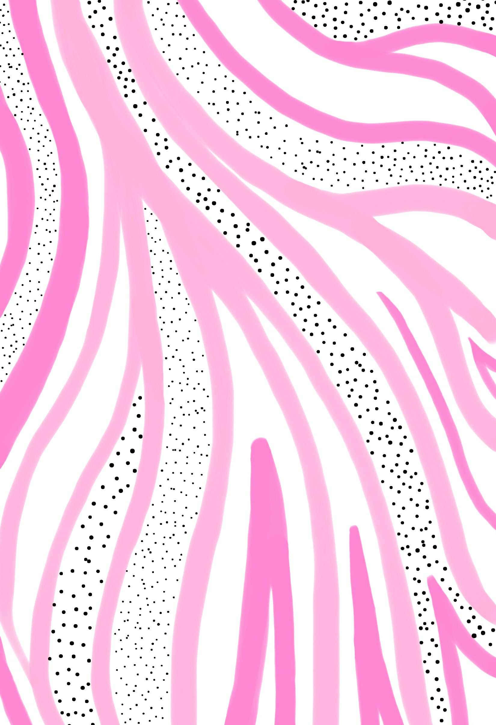 pink zebra pattern, preppy style, black dot patterns, Full HD Phone Wallpaper