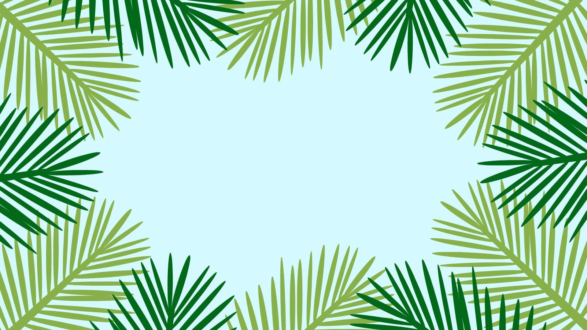Summer Fun at the Beach, palm fronds, varying shades of green, Full HD Desktop Wallpaper