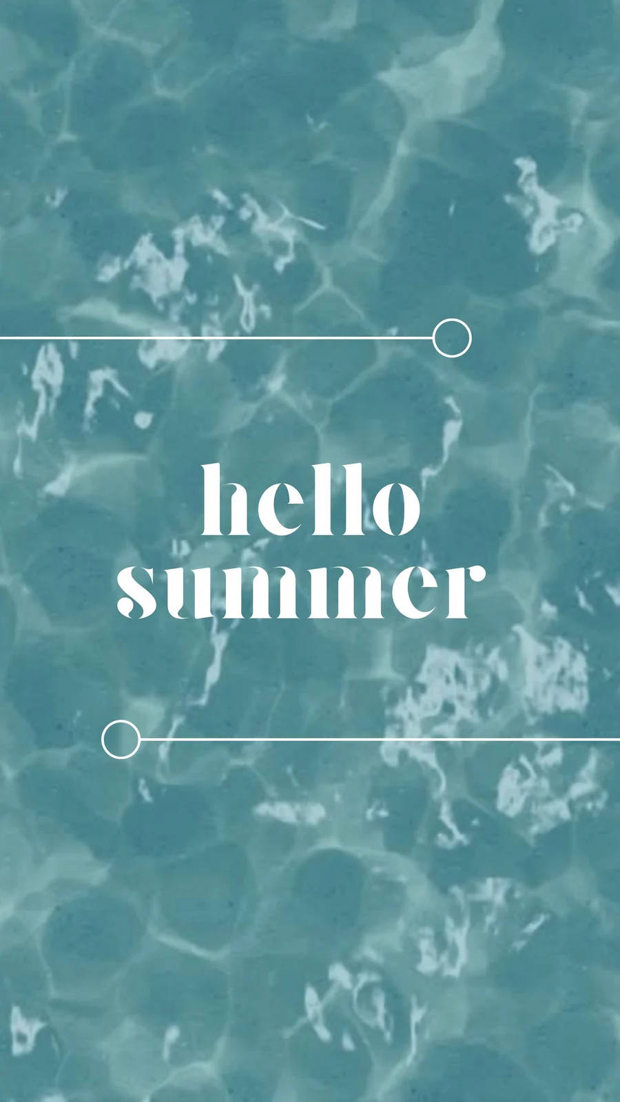 Hello Summer iPhone Blue, turquoise water, white decorative lines, HD Phone Wallpaper