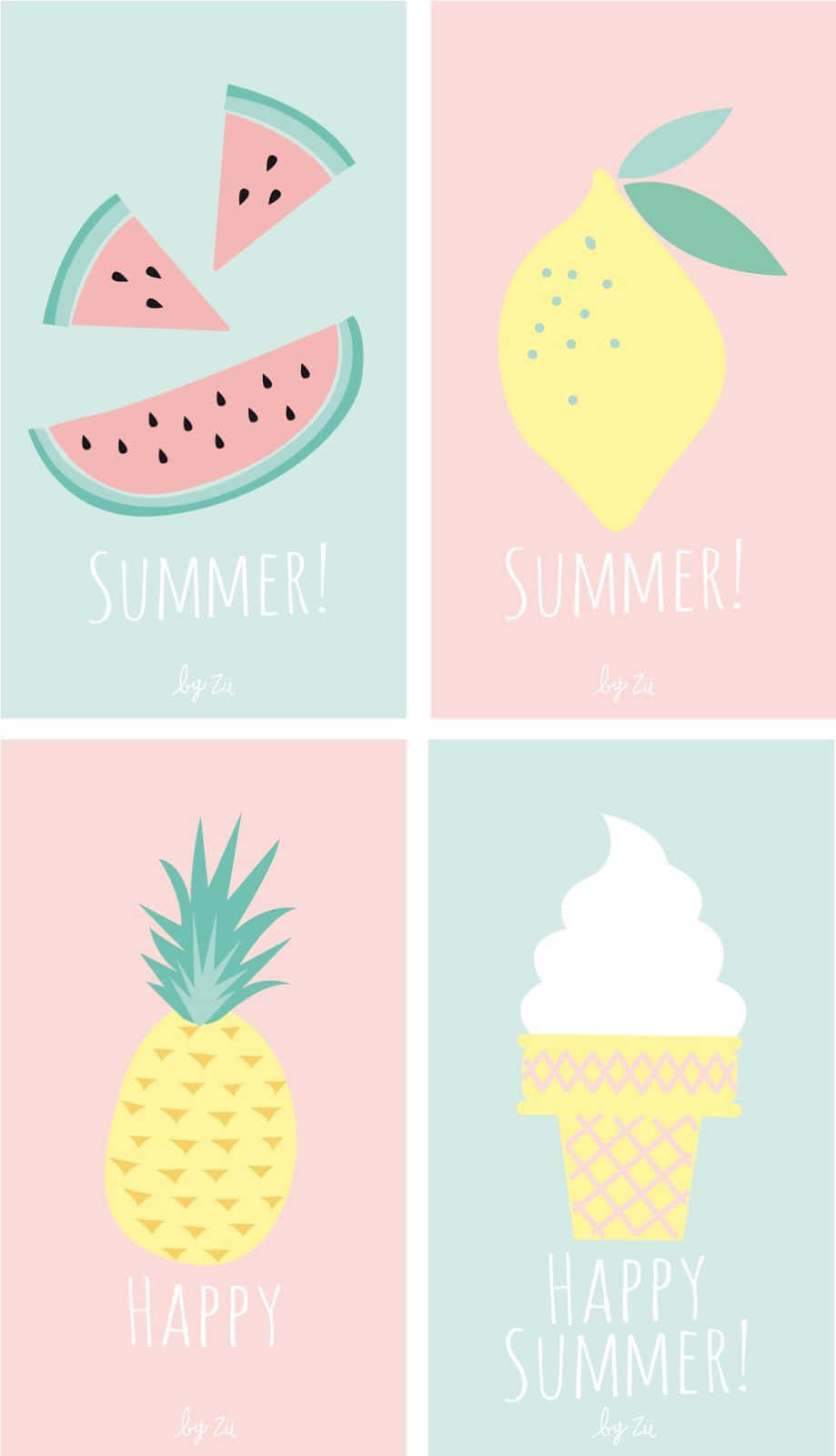 Cute Pastel Summer Collage Phone, pastel panels, summer icon, HD Phone Wallpaper