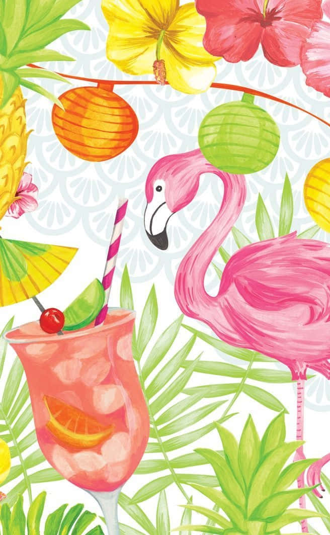 Cute Summer, iPhone, pink flamingo, SD Phone Wallpaper