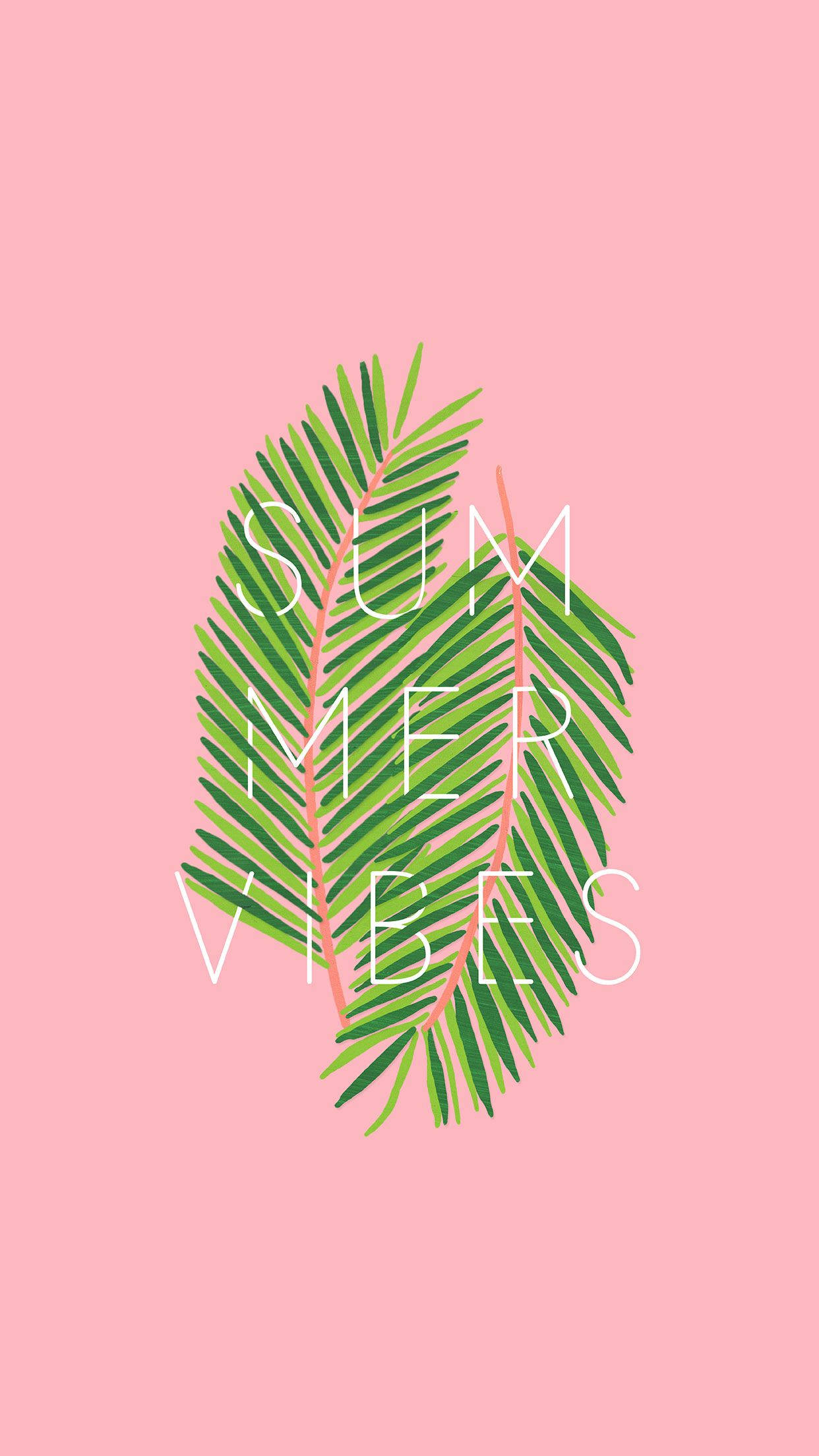 palm leaves, summer vibes, vibrant green, Full HD Phone Wallpaper
