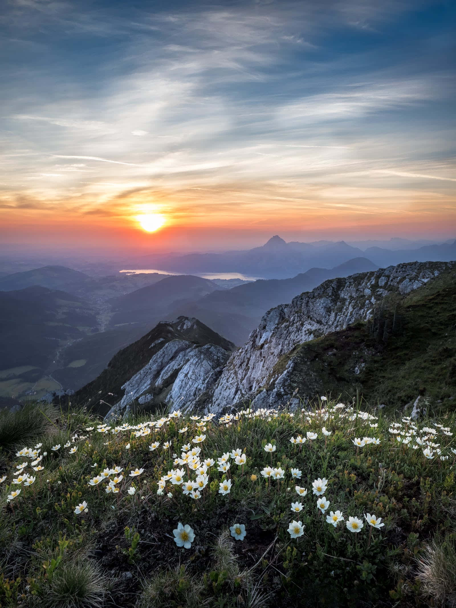 Cute Sunset, sunset, mountain ridge, Full HD Phone Wallpaper