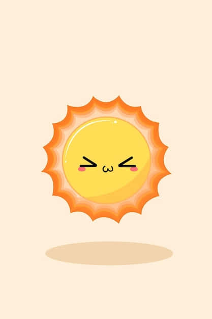 cute sunshine, cartoon sun, winking face, SD Phone Wallpaper