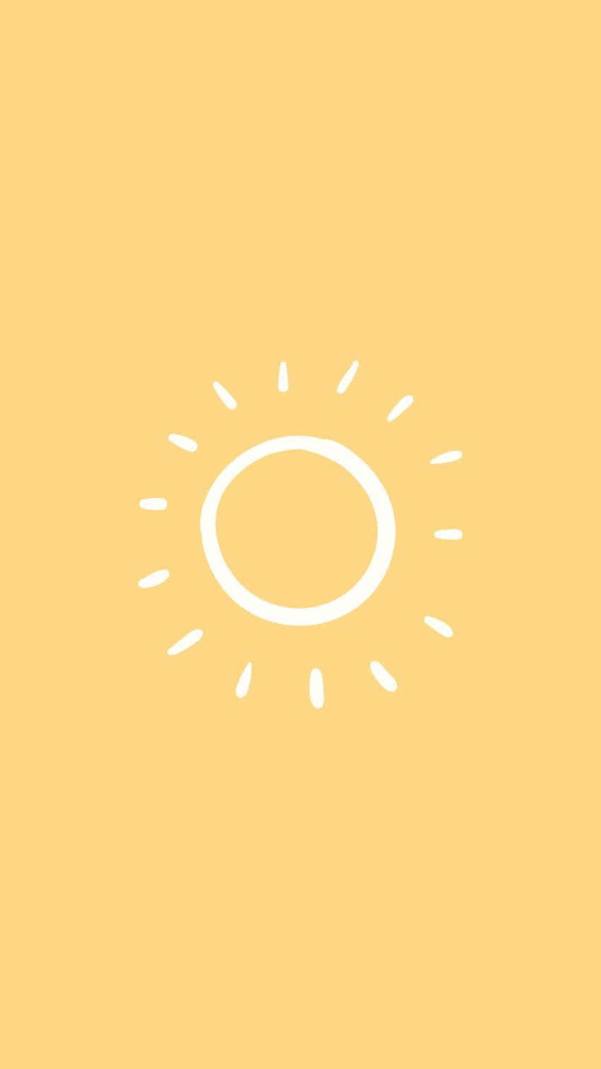 Cute Sunshine, white sun icon, short rays, HD Phone Wallpaper