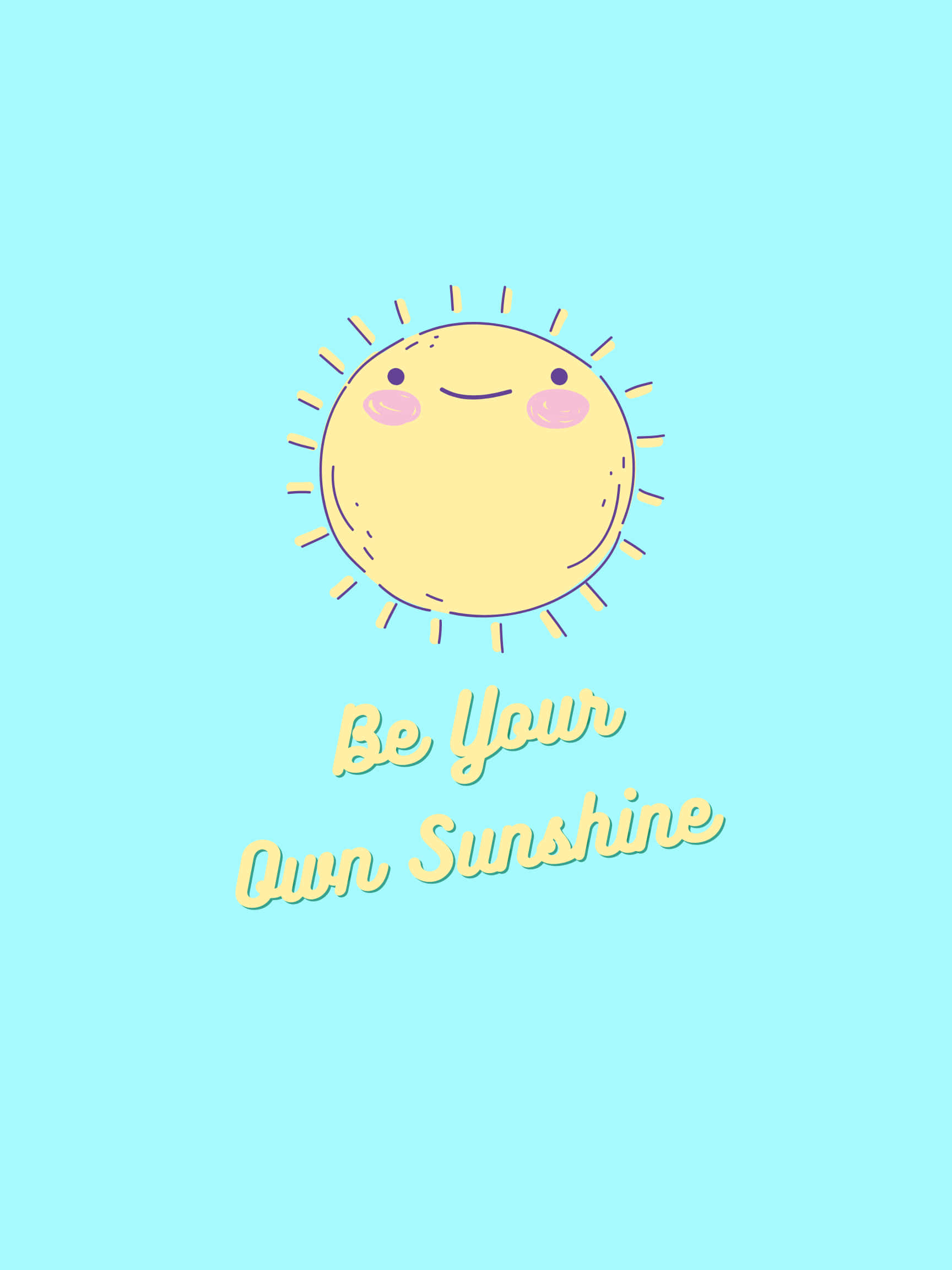 Cute Sunshine, cartoon sun, rosy cheeks, Full HD Phone Wallpaper