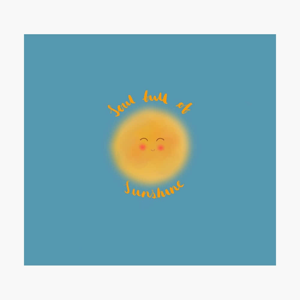 Cute Sunshine, cheerful yellow sun, closed eyes, SD Desktop Wallpaper