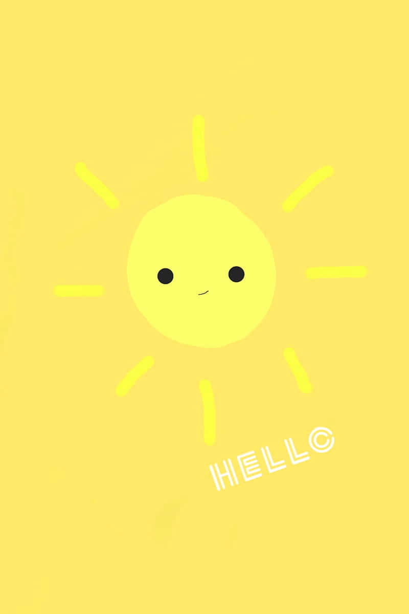 Cute Sunshine, cartoon sun, smiling face, SD Phone Wallpaper