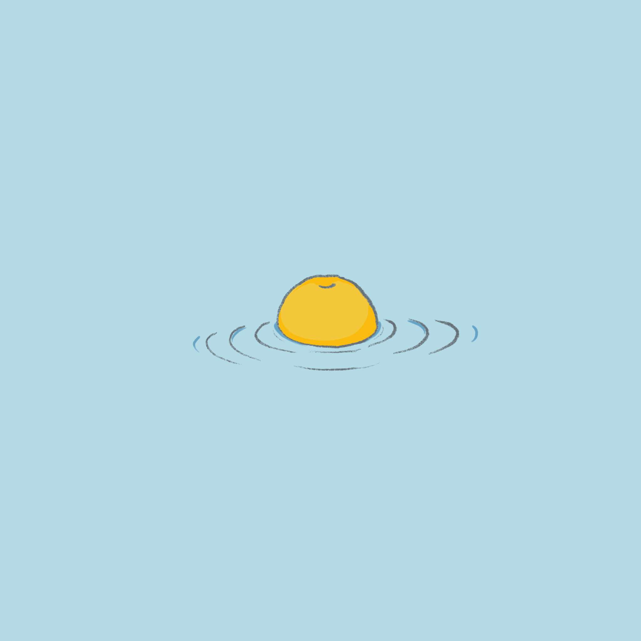 Cute Sunshine, yellow sphere, light blue water, Full HD Desktop Wallpaper
