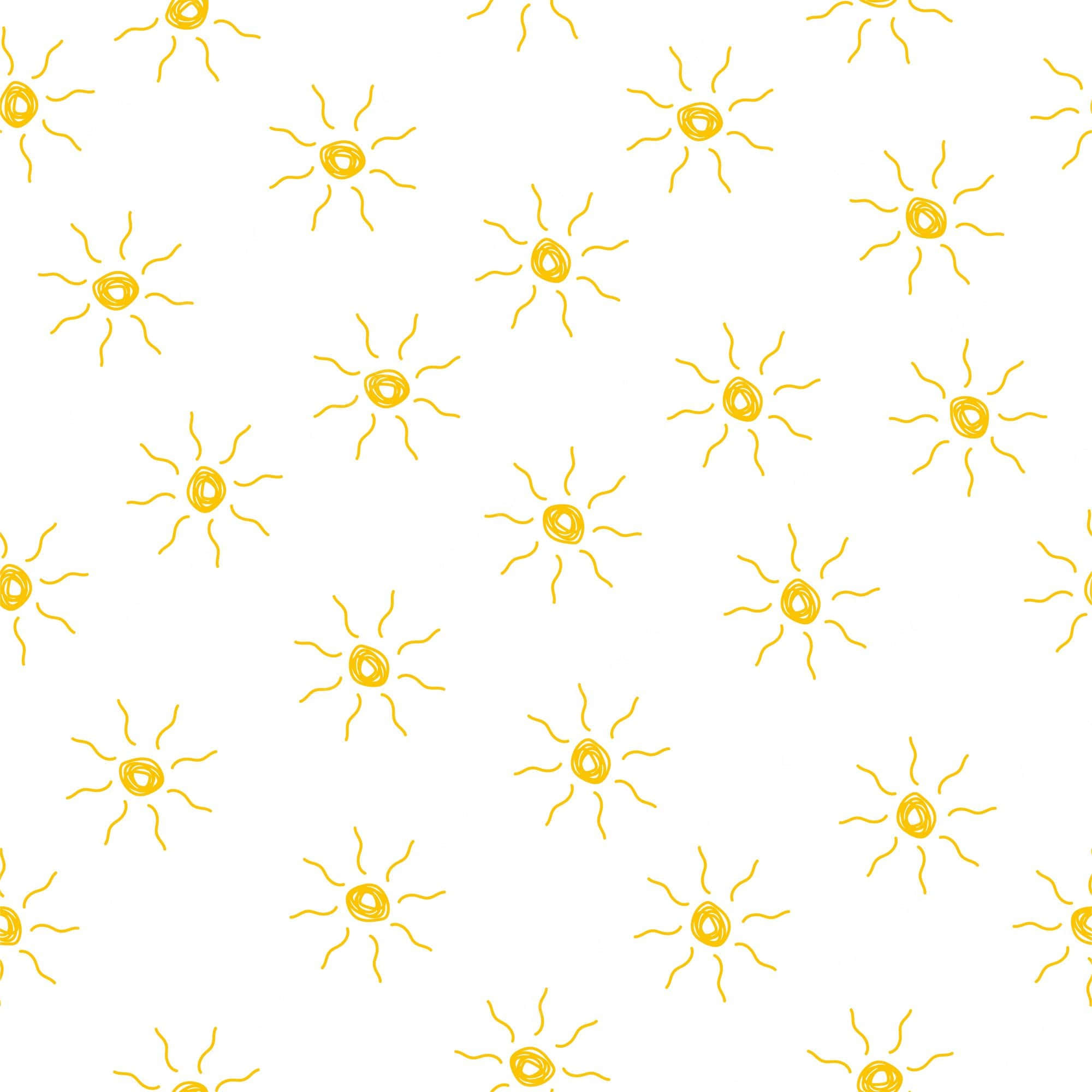 Cute Sunshine, yellow suns, white background, Full HD Desktop Wallpaper