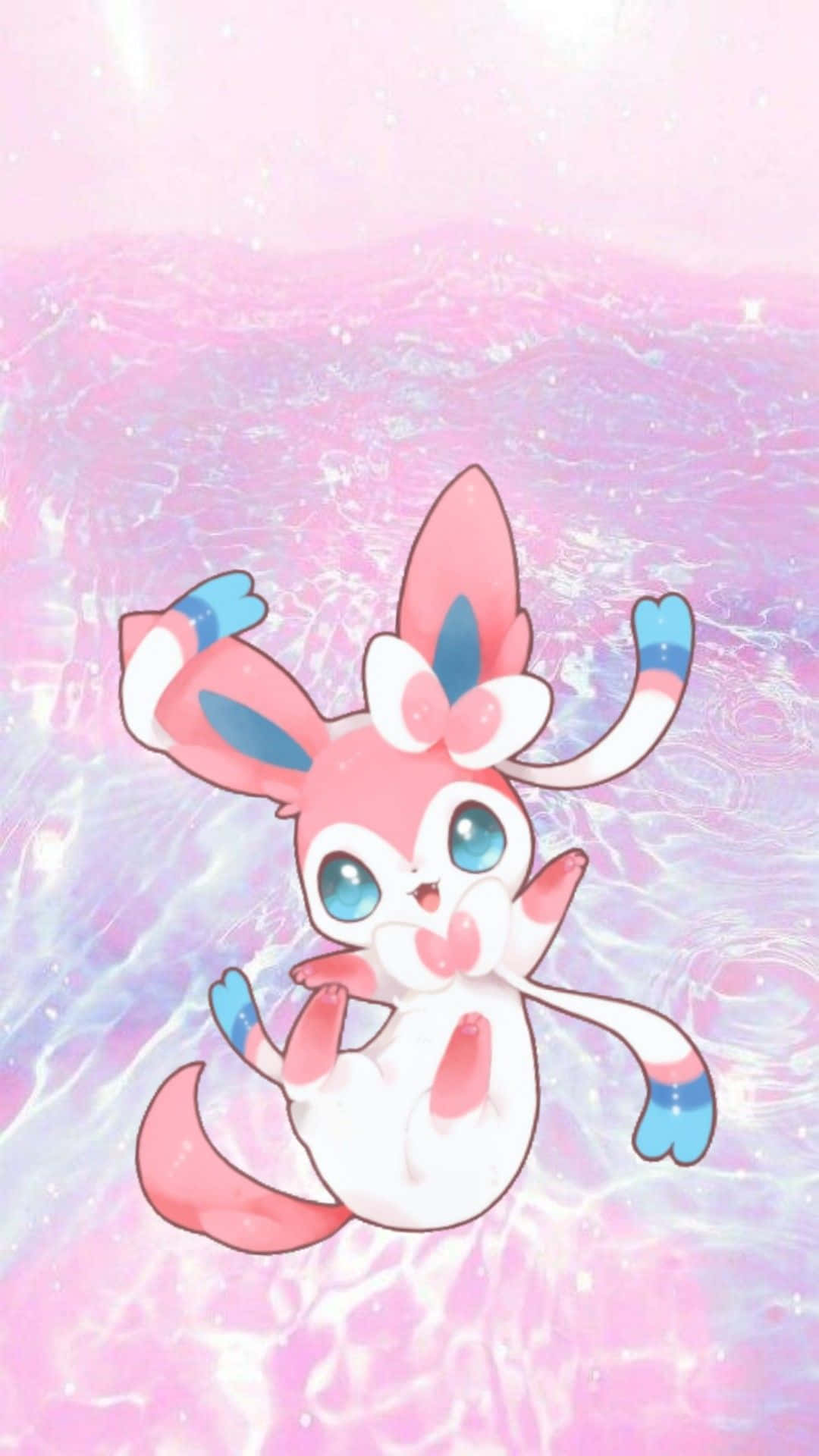 Sylveon, pink, blue, Full HD Phone Wallpaper