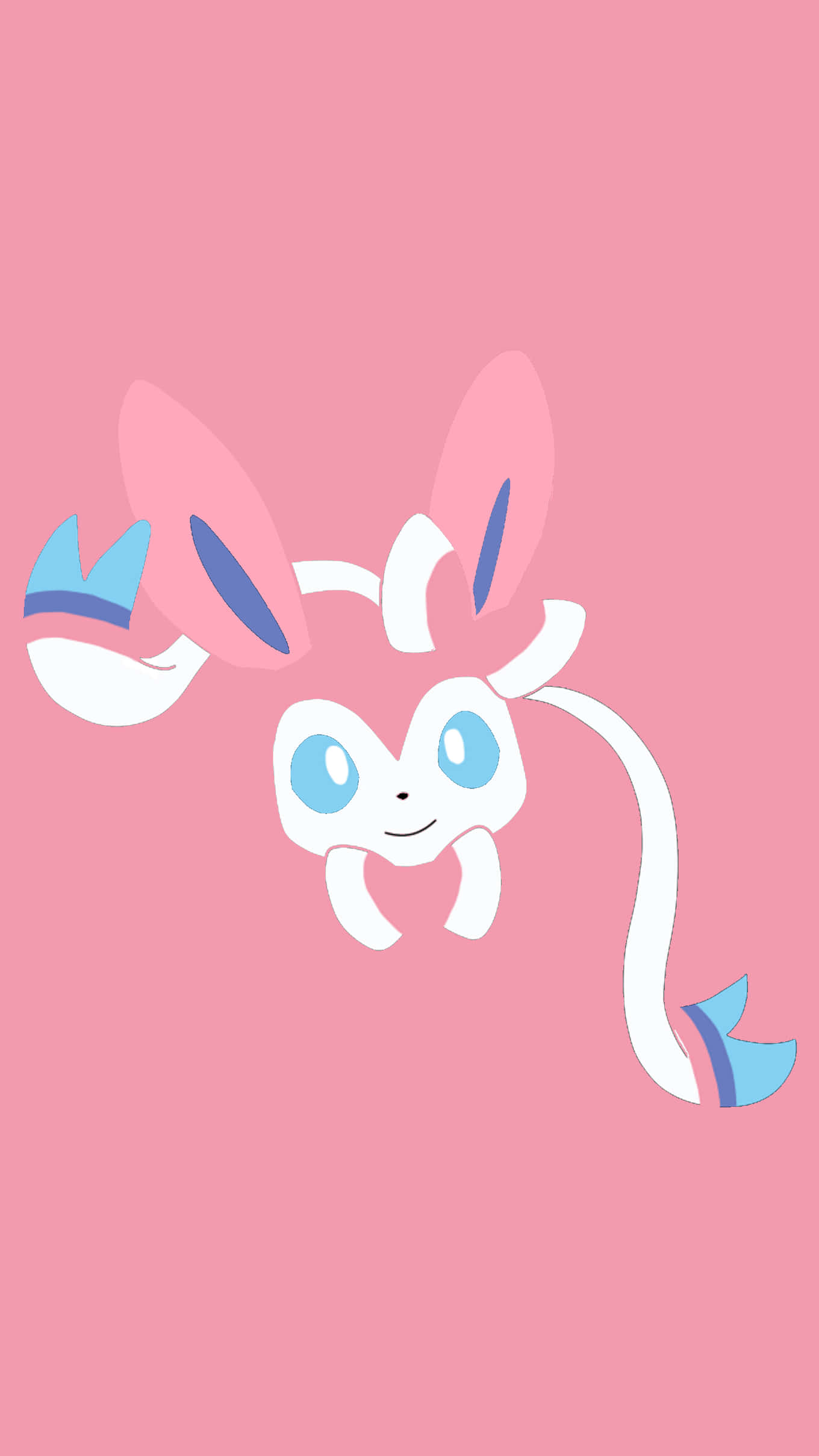 Cute Sylveon, white and pink, anime-style, Full HD Phone Wallpaper