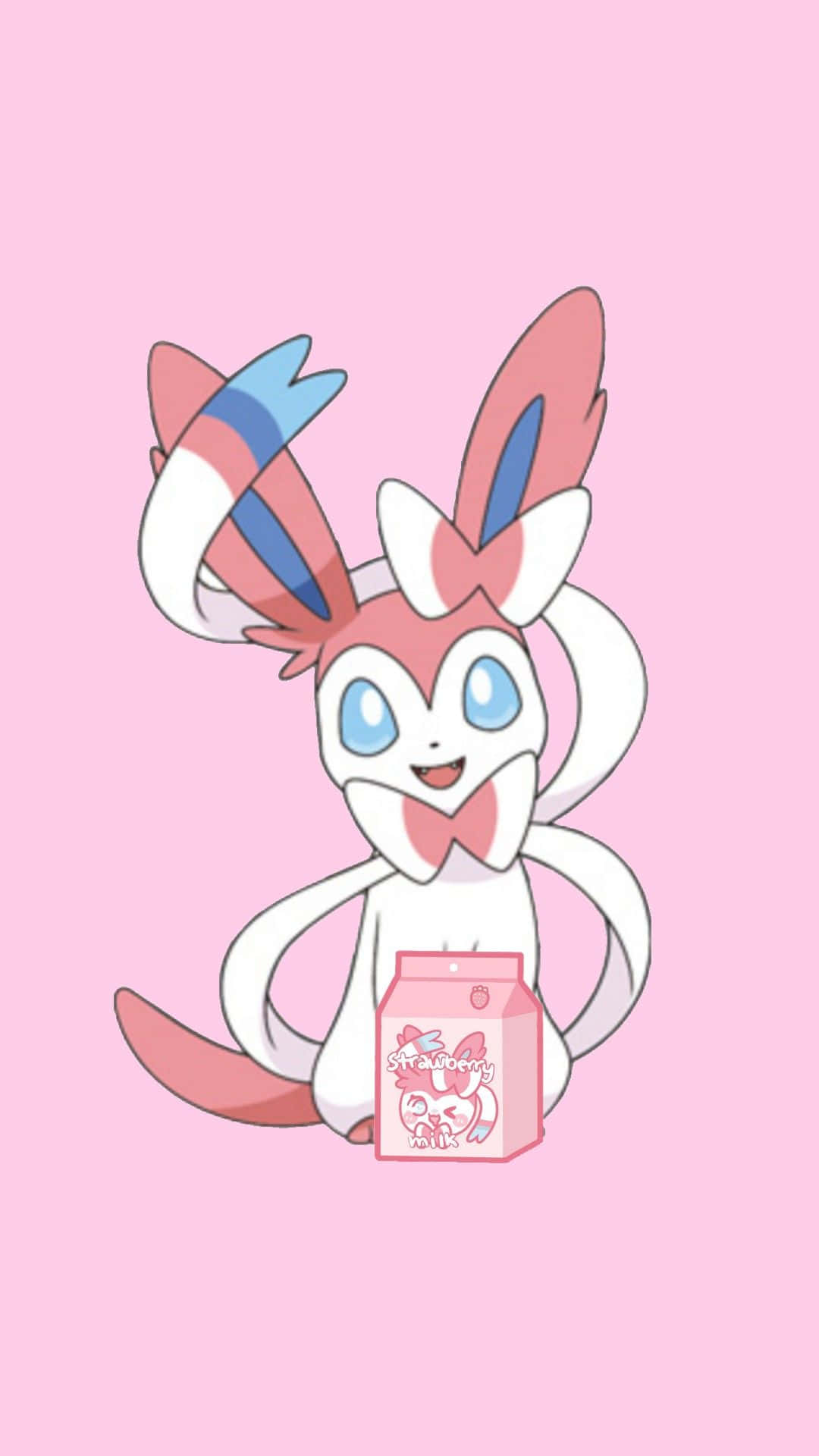 Sylveon, anime-style, pink milk carton, Full HD Phone Wallpaper