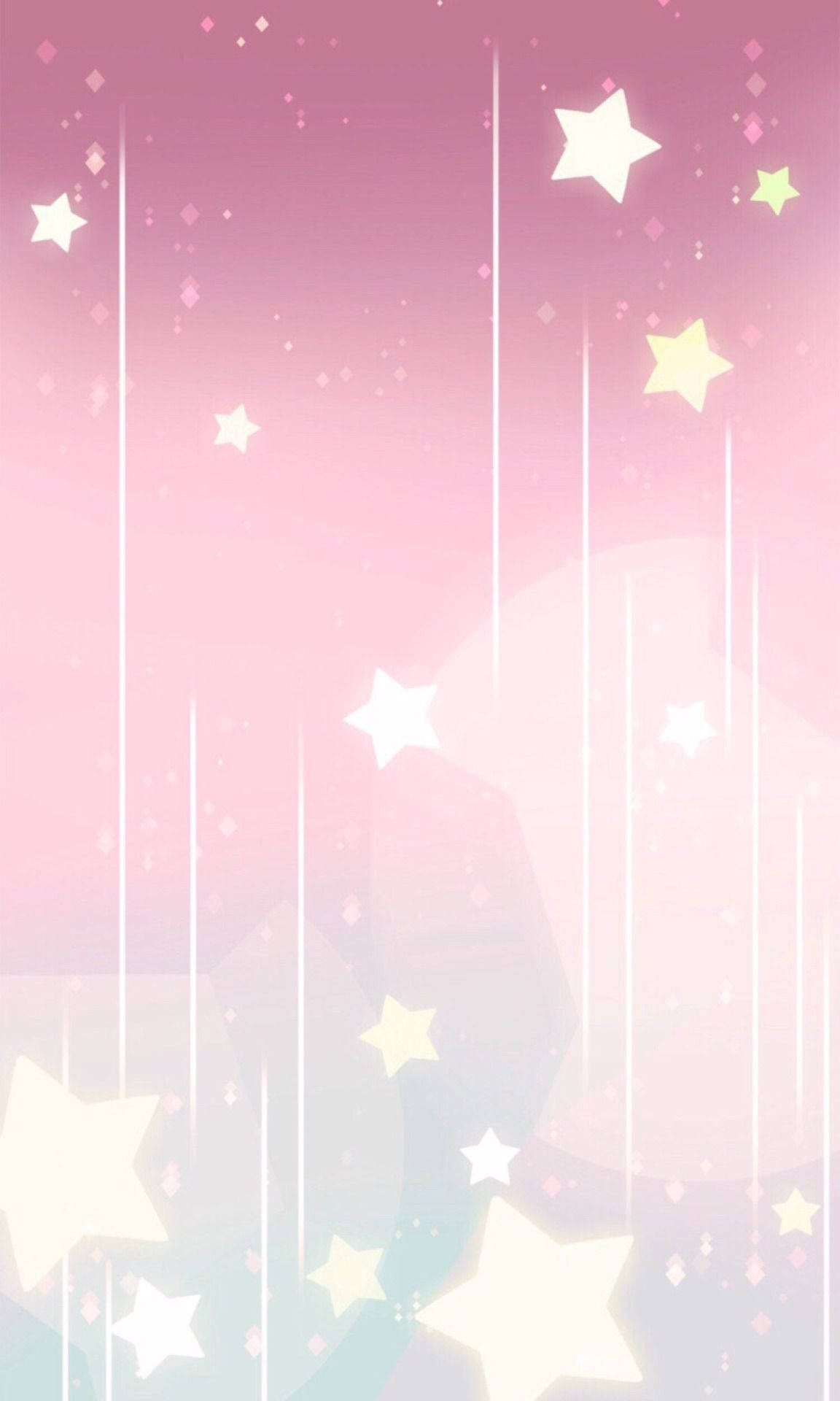 Floating Stars, cute tablet theme, pastel pink gradient sky, Full HD Phone Wallpaper