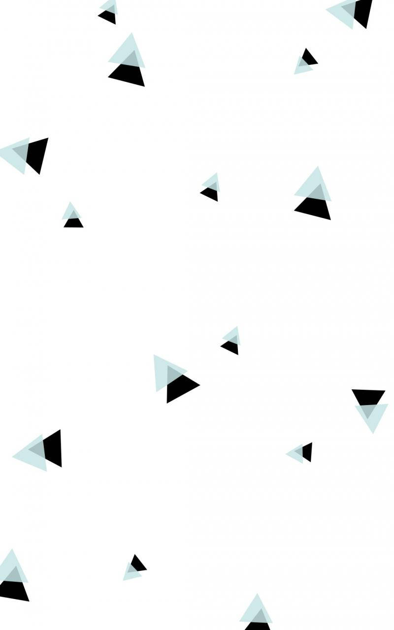 black and gray triangles, light blue triangles, pure white background, HD Phone Wallpaper
