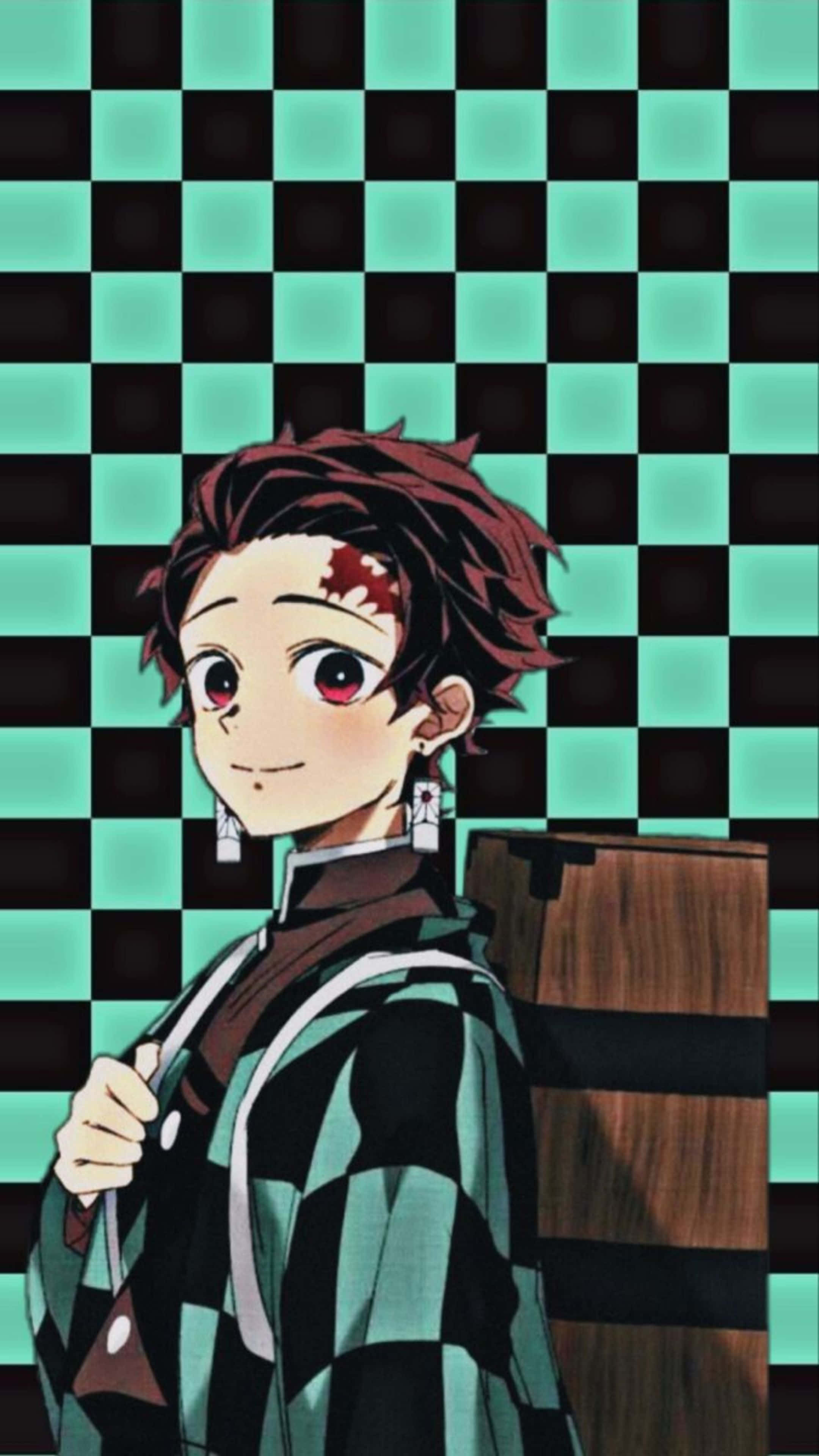 Tanjiro, red hair, forehead wound, 4K Phone Wallpaper