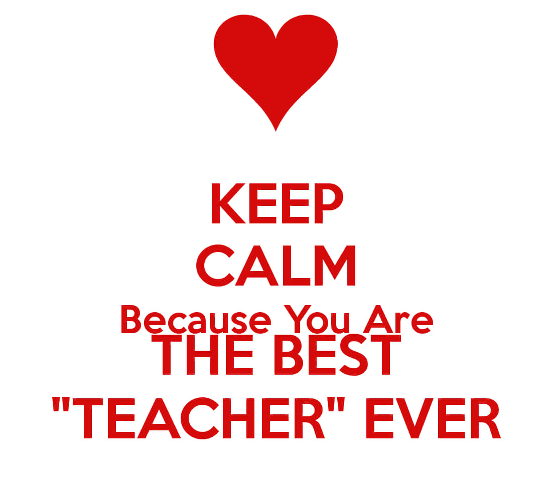 cute teacher, red heart, bold red text, SD Desktop Wallpaper
