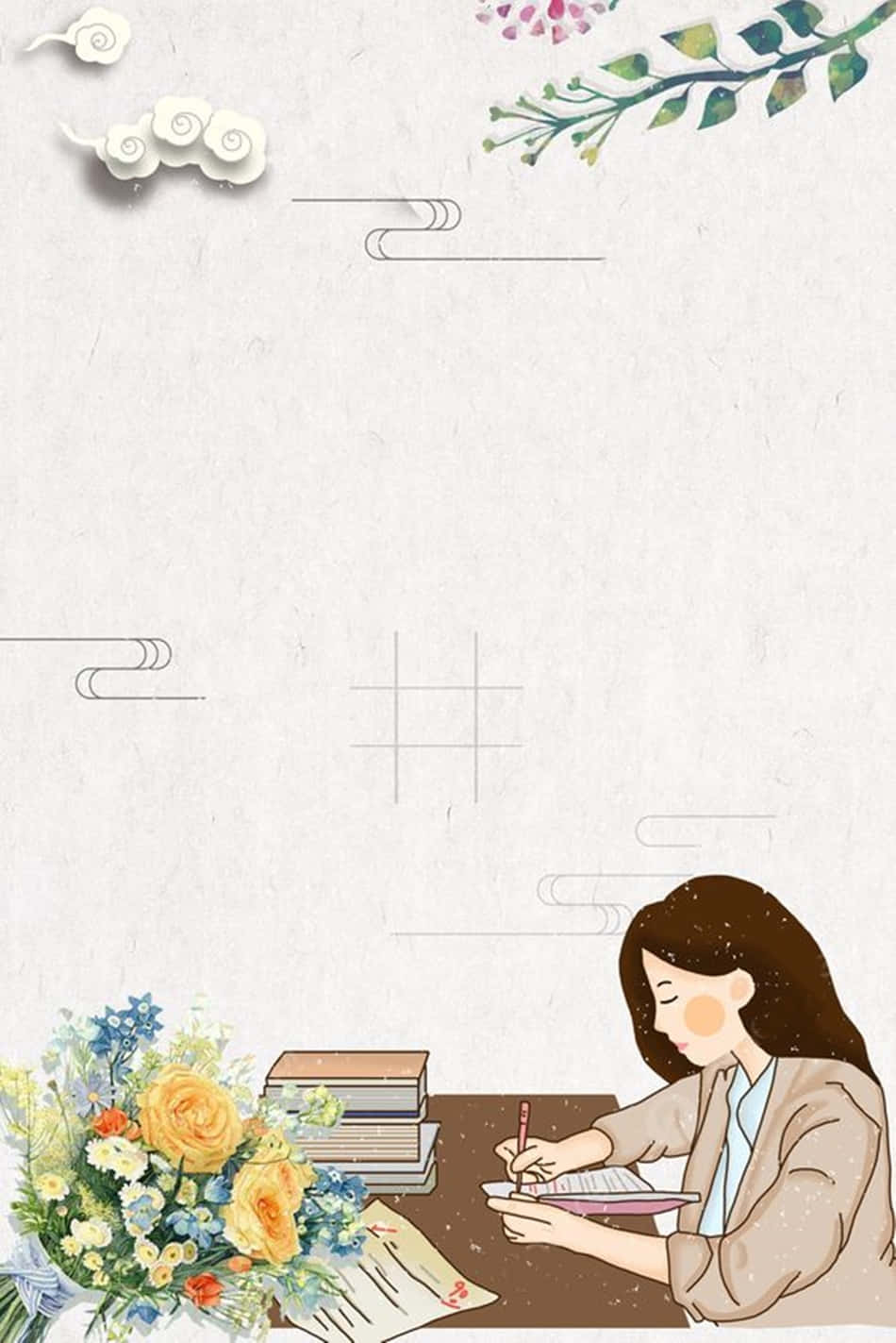 young woman, brown hair, desk, HD Phone Wallpaper