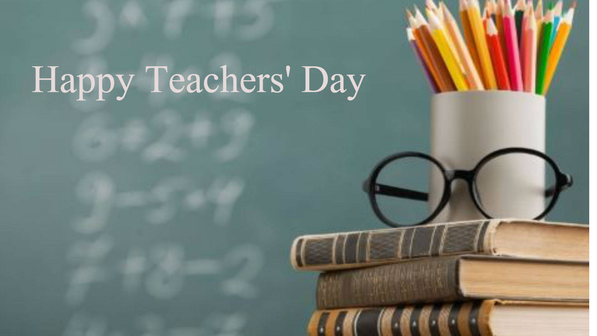 Happy Teachers' Day, vintage books, glasses, Full HD Desktop Wallpaper