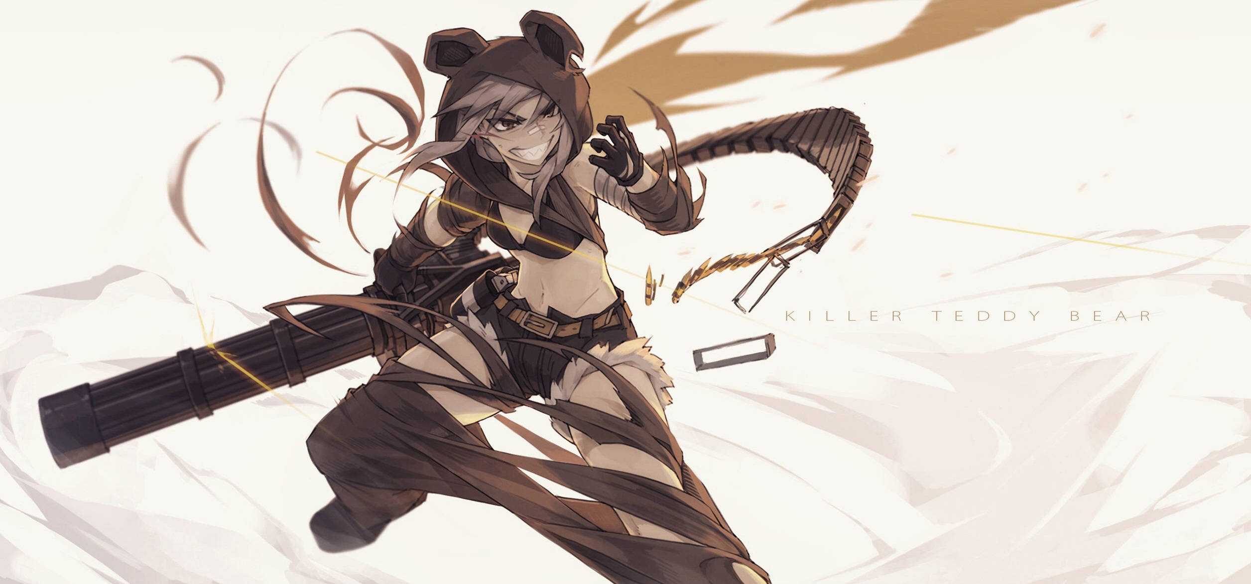 Cute Teddy Bear Anime, anime girl, teddy bear hood, Full HD Desktop Wallpaper