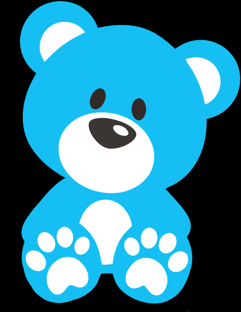 blue cartoon teddy bear, white paws, facial markings, SD Phone Wallpaper