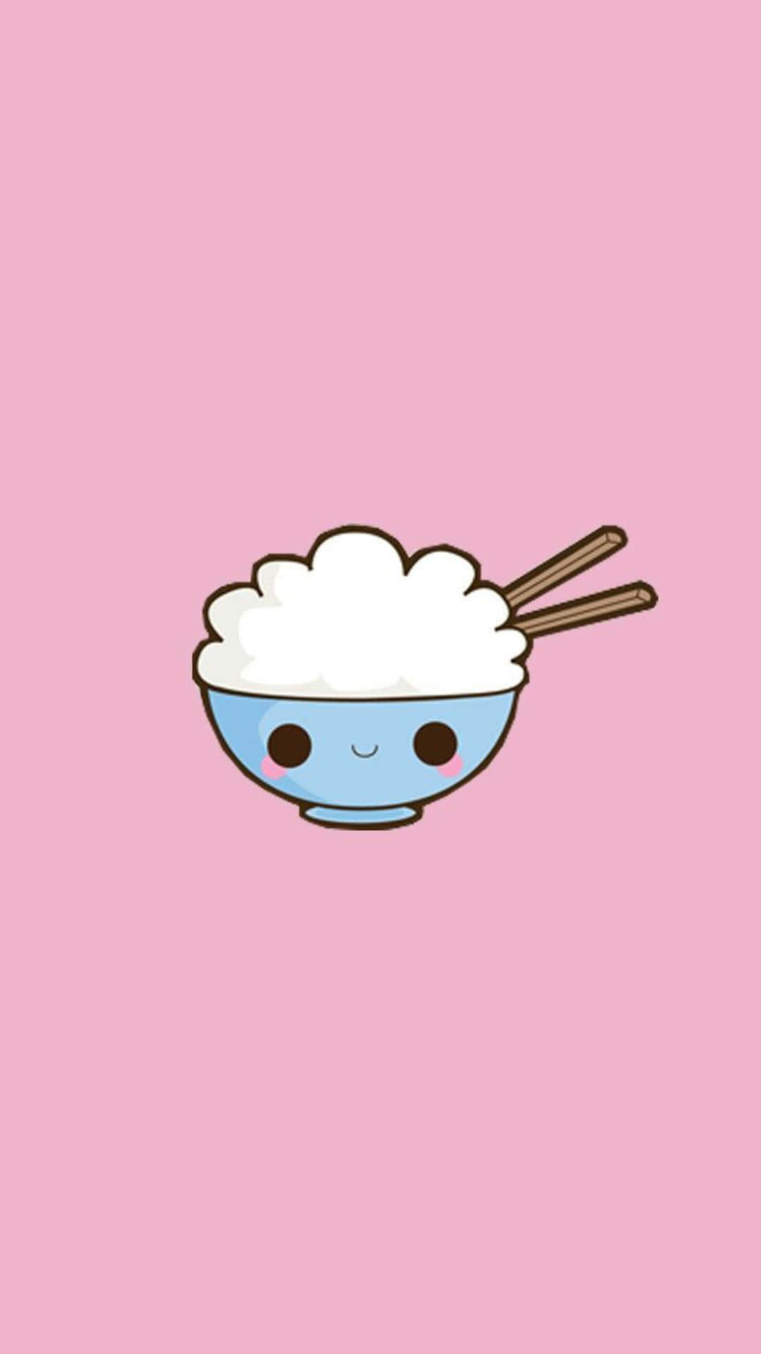 cute things, blue bowl, fluffy white rice, Full HD Phone Wallpaper