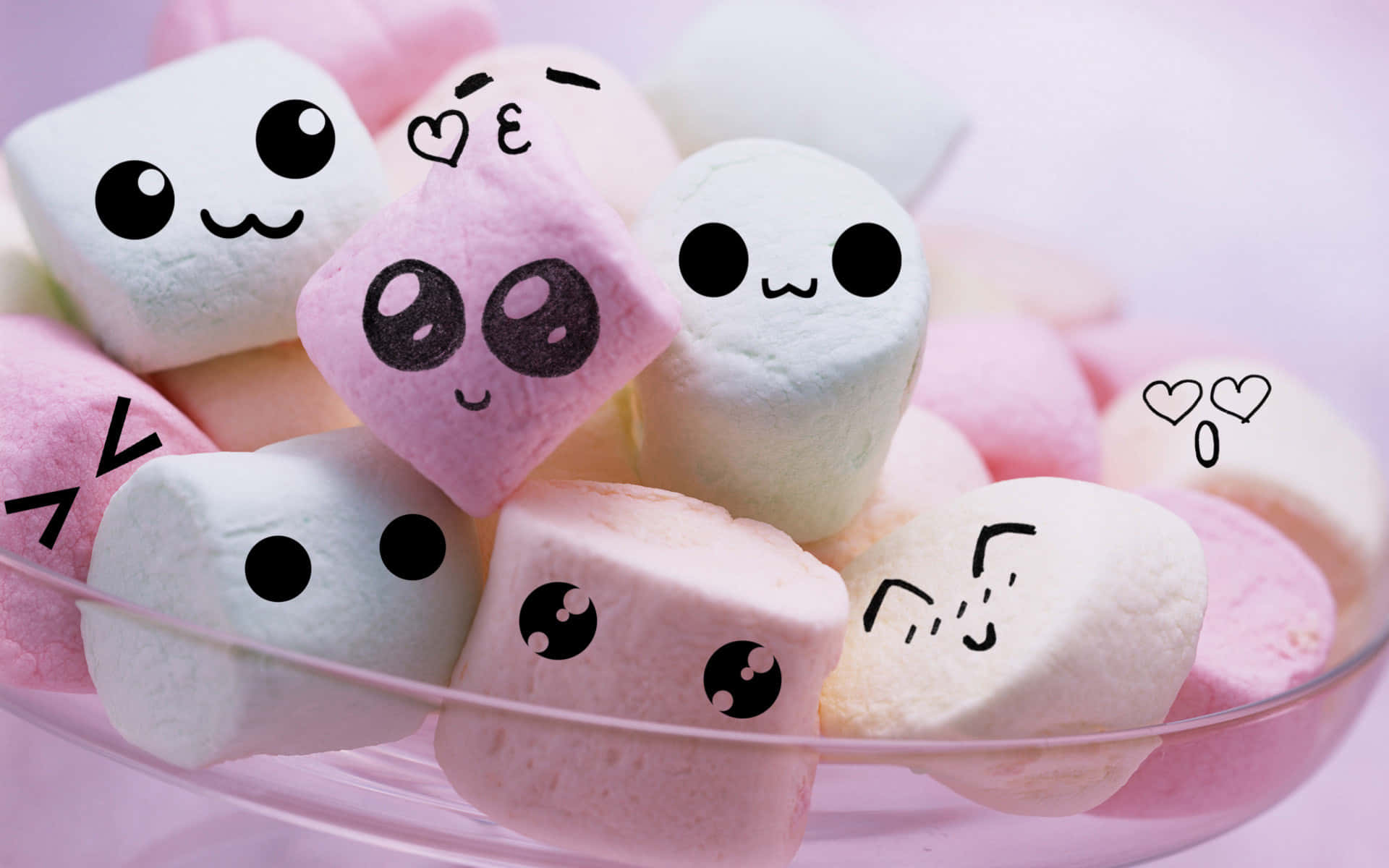 pink, white, marshmallows, Full HD Desktop Wallpaper