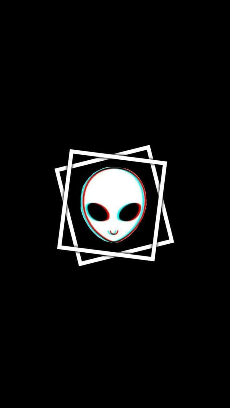 cute glitch, retro, minimalist alien head, HD Phone Wallpaper