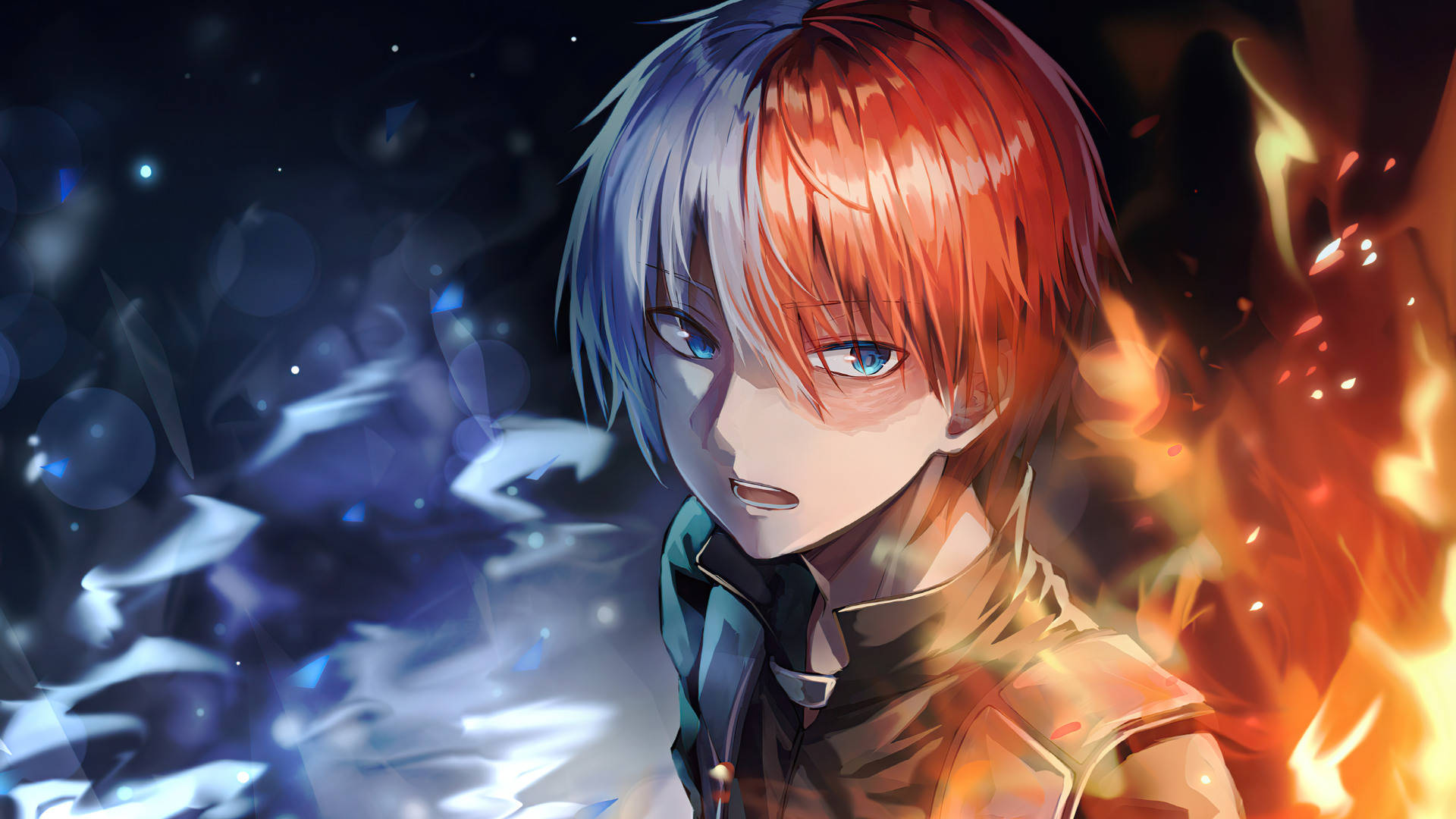 Cute Todoroki, half hot half cold, red and blue hair, Full HD Desktop Wallpaper