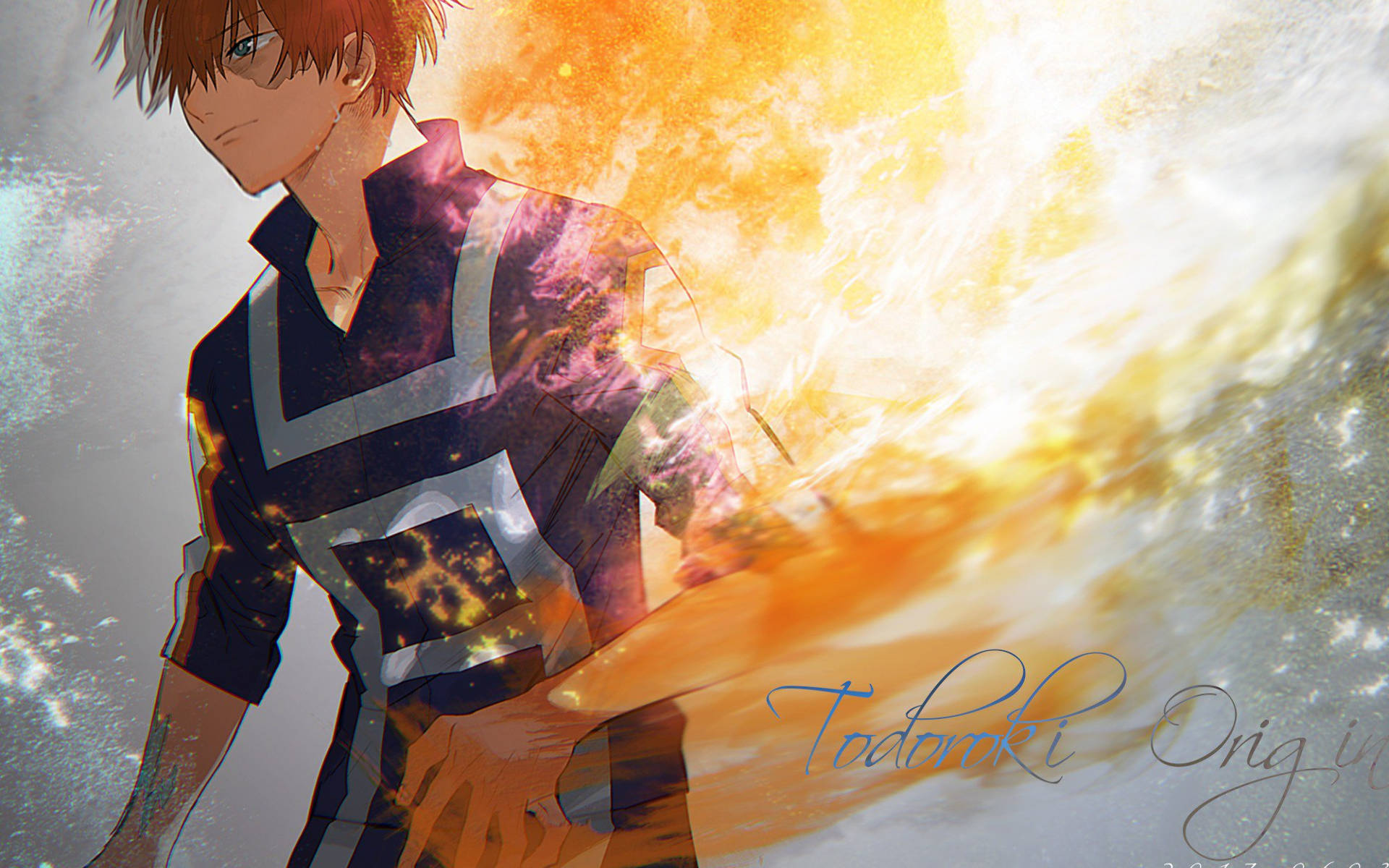 Cute Todoroki, half hot half cold, fiery orange hair, Full HD Desktop Wallpaper