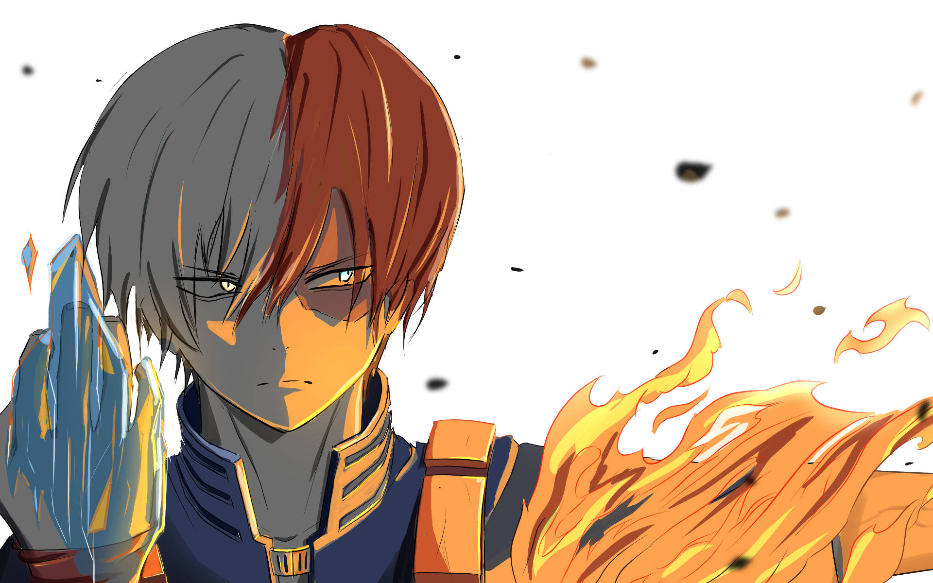 Cute Todoroki, half gray half red hair, ice and fire powers, Full HD Desktop Wallpaper