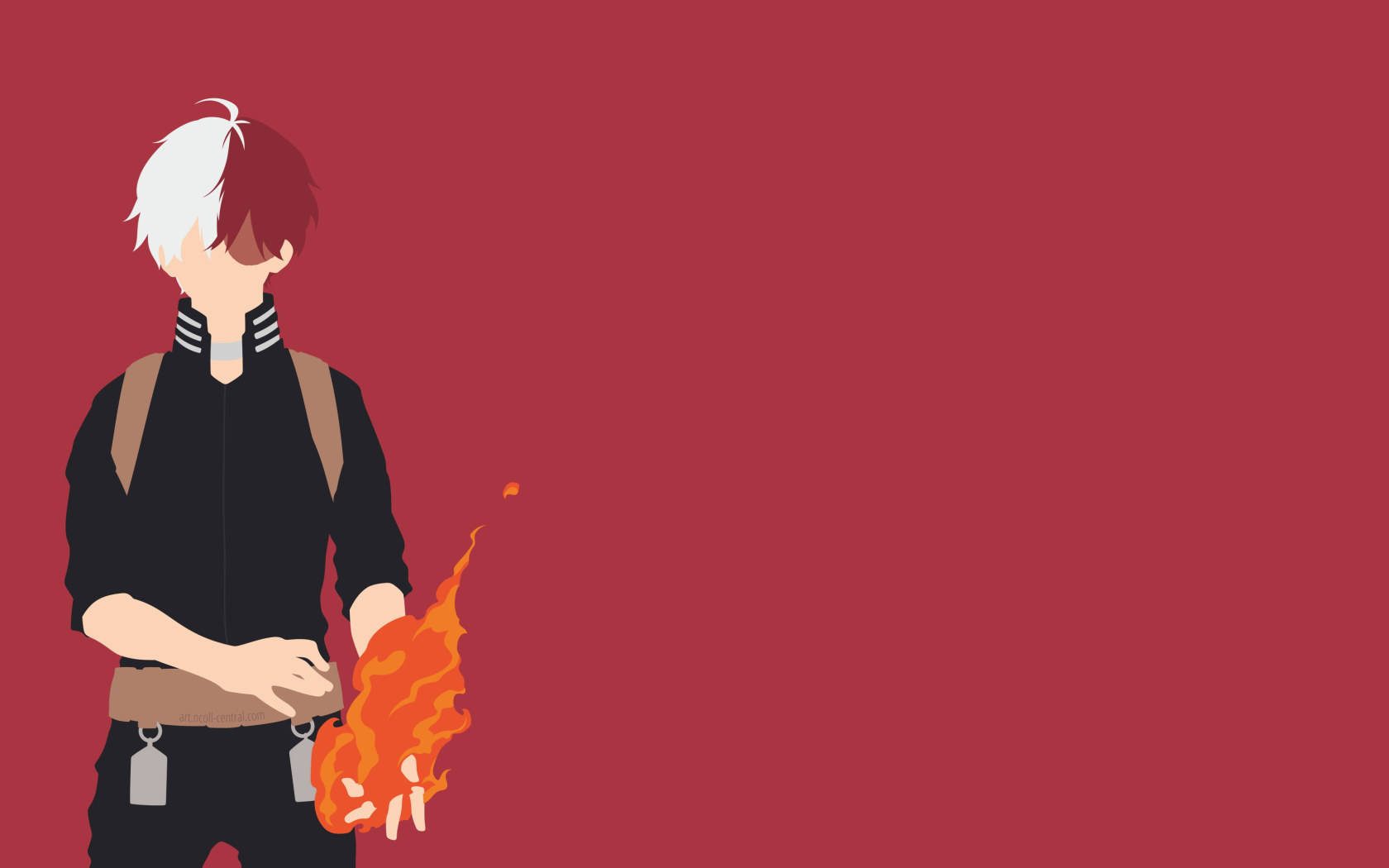 Cute Todoroki, white and red hair, flame, HD Desktop Wallpaper