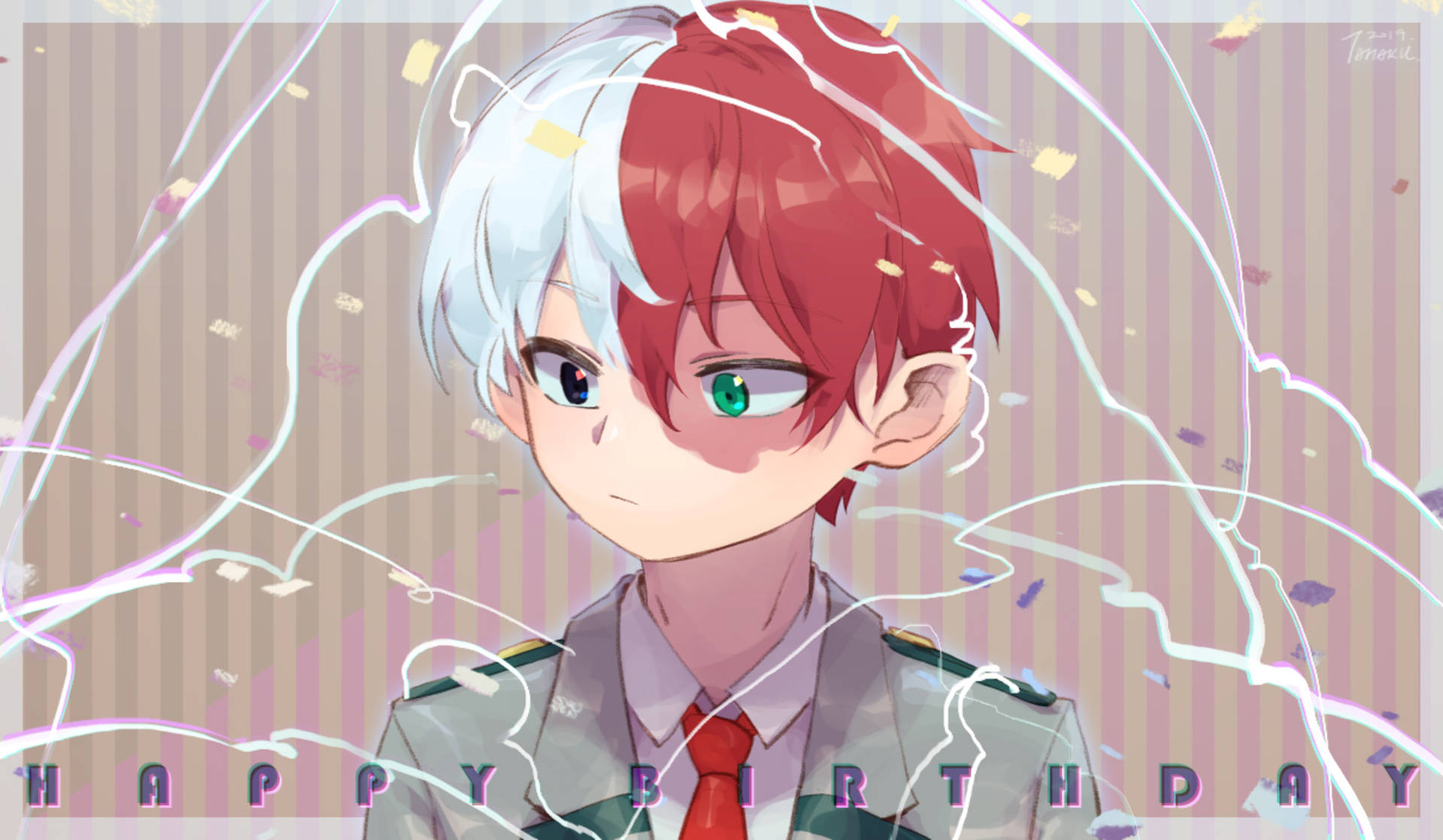 Cute Todoroki, red and white hair, mismatched eyes, Full HD Desktop Wallpaper