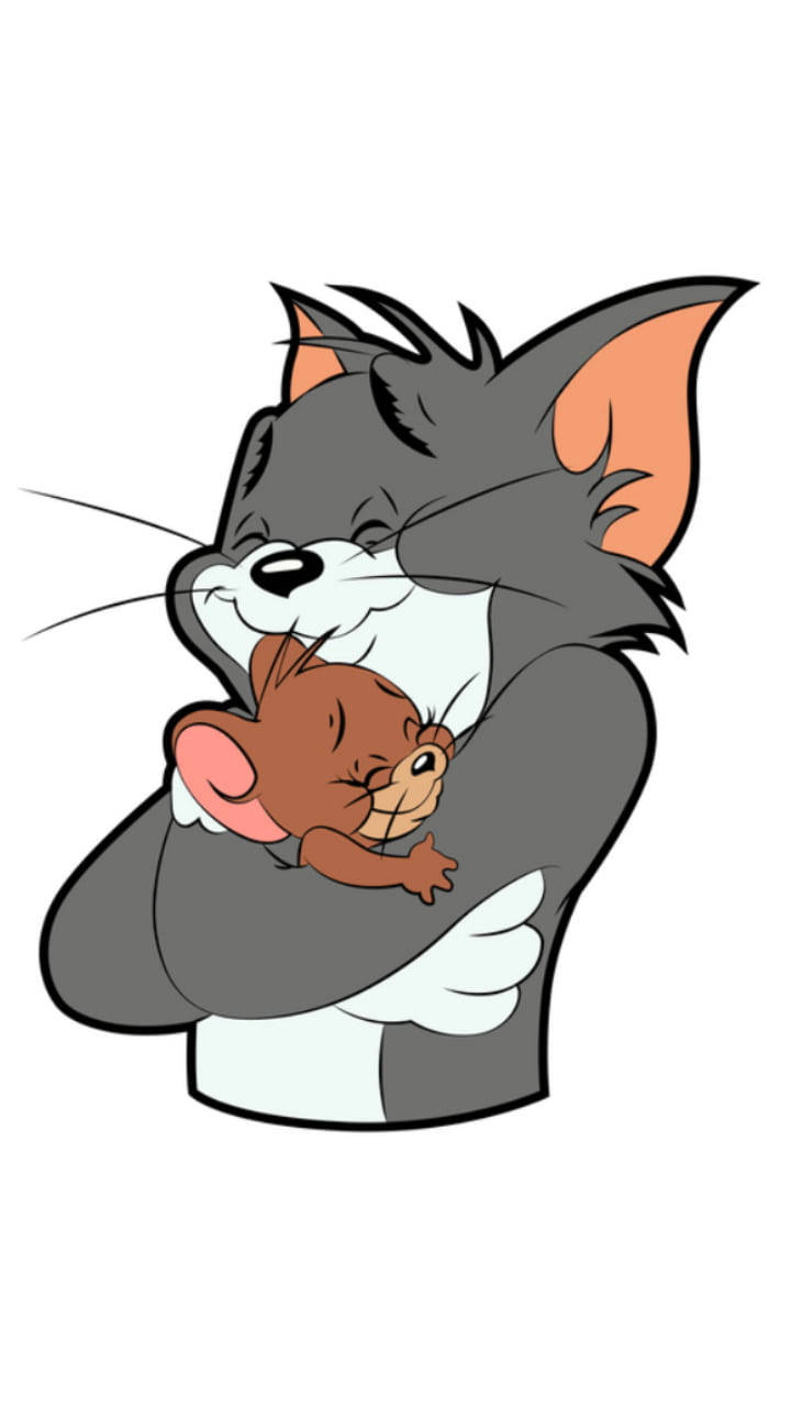 Tom, Jerry, hugging, HD Phone Wallpaper