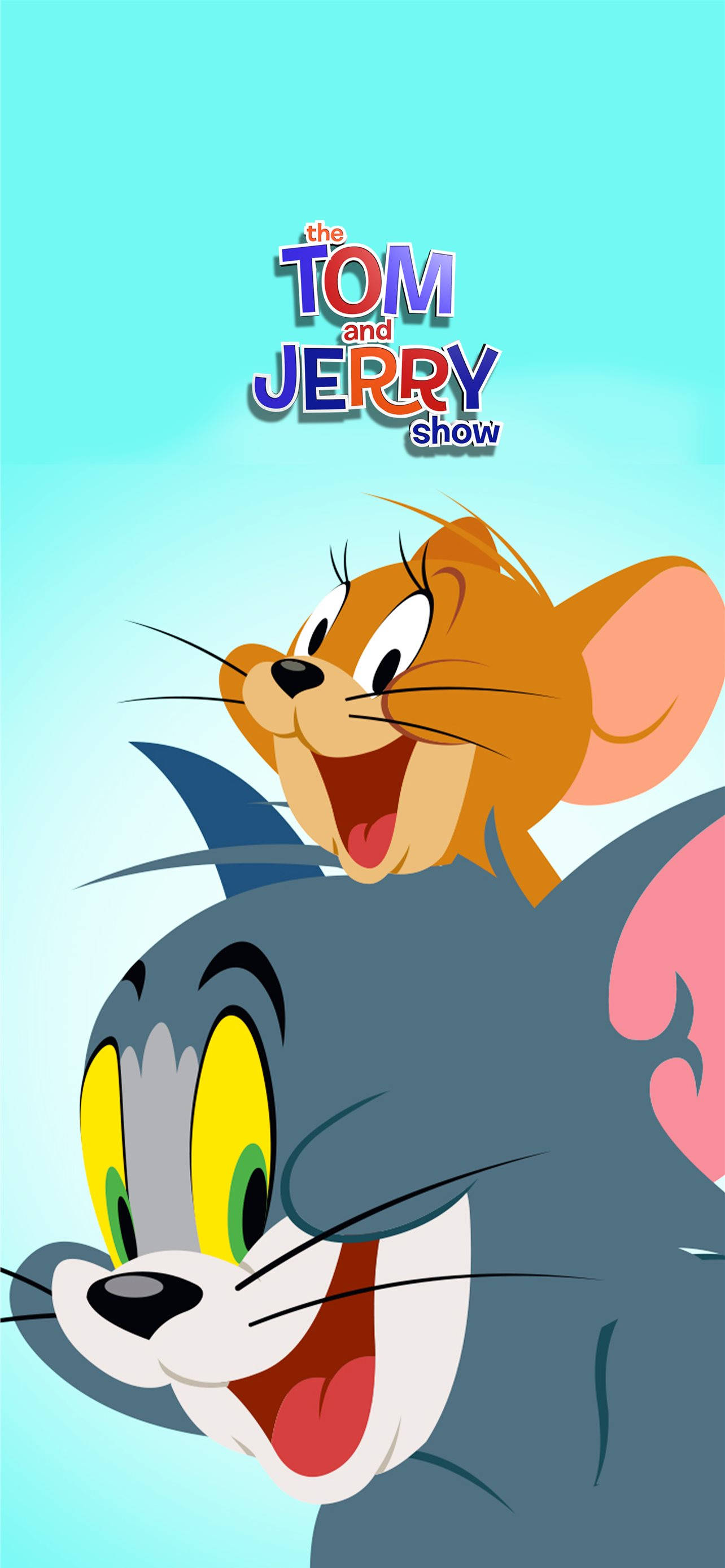 Tom, Jerry, cyan, 2K Phone Wallpaper