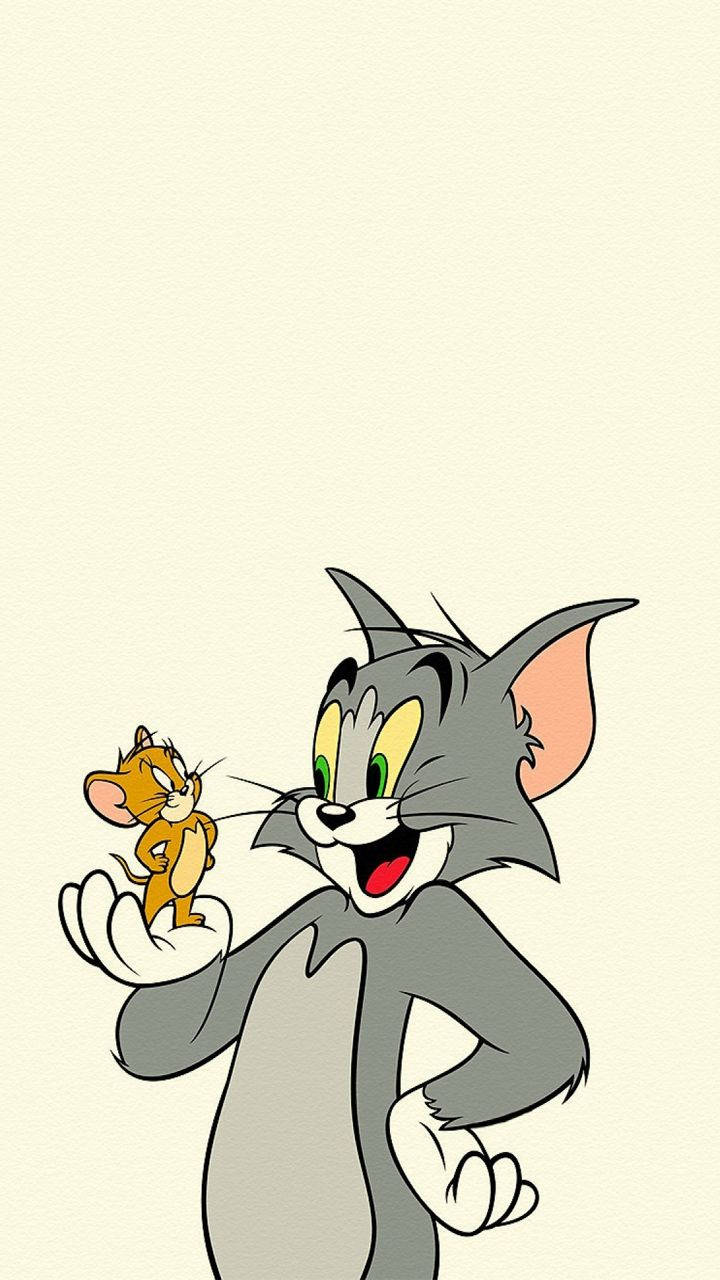 Tom, Jerry, cream background, HD Phone Wallpaper
