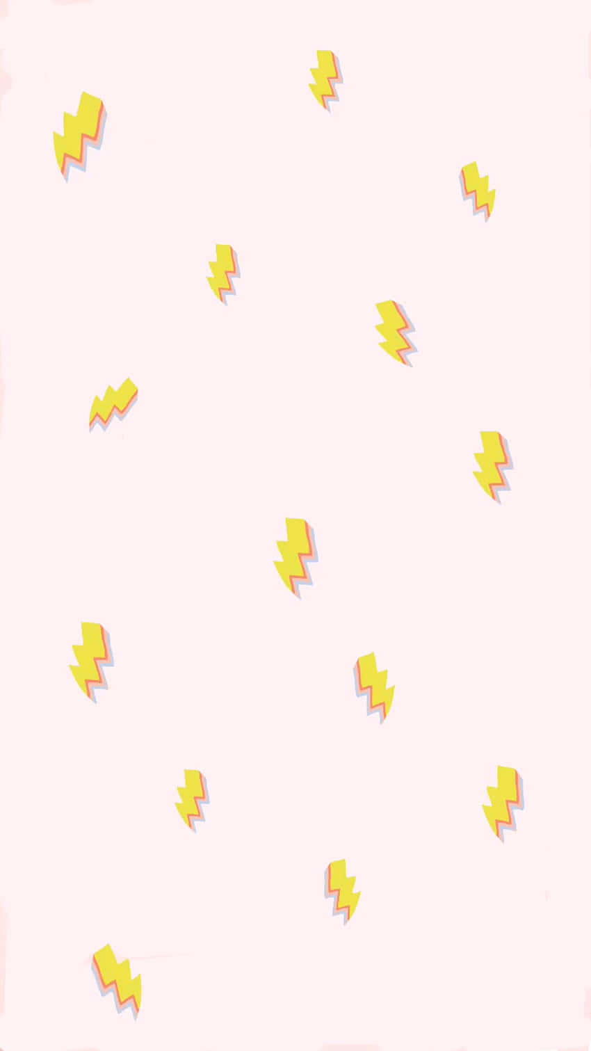 yellow lightning bolts, soft pink background, playful digital pattern, HD Phone Wallpaper